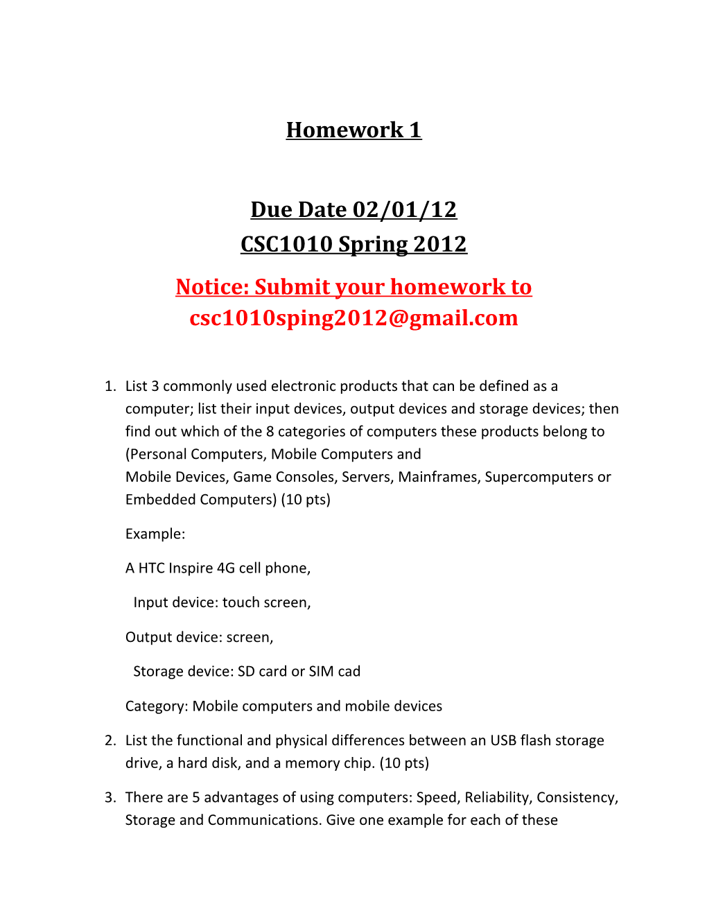 Notice: Submit Your Homework To
