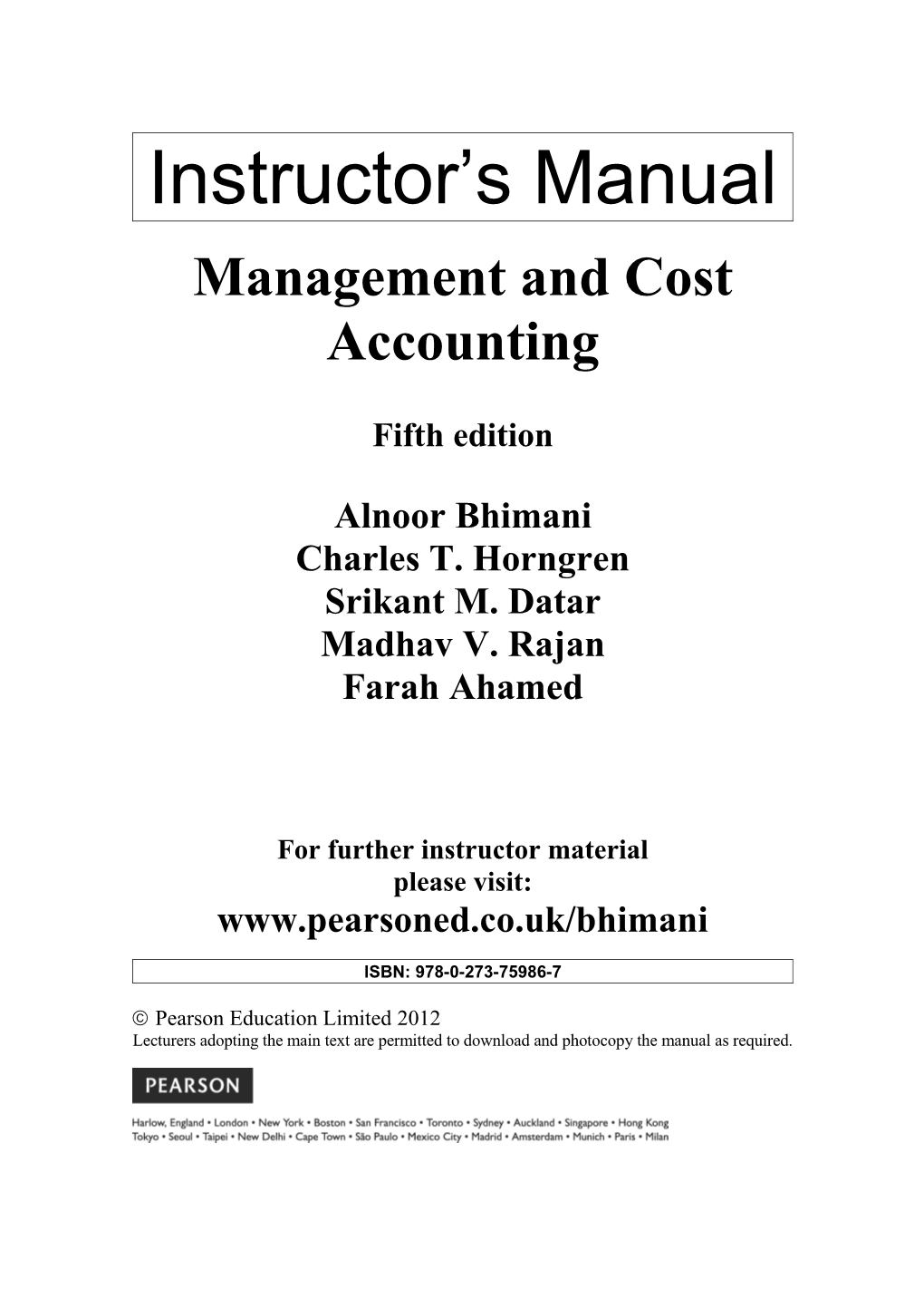 Management and Cost Accounting