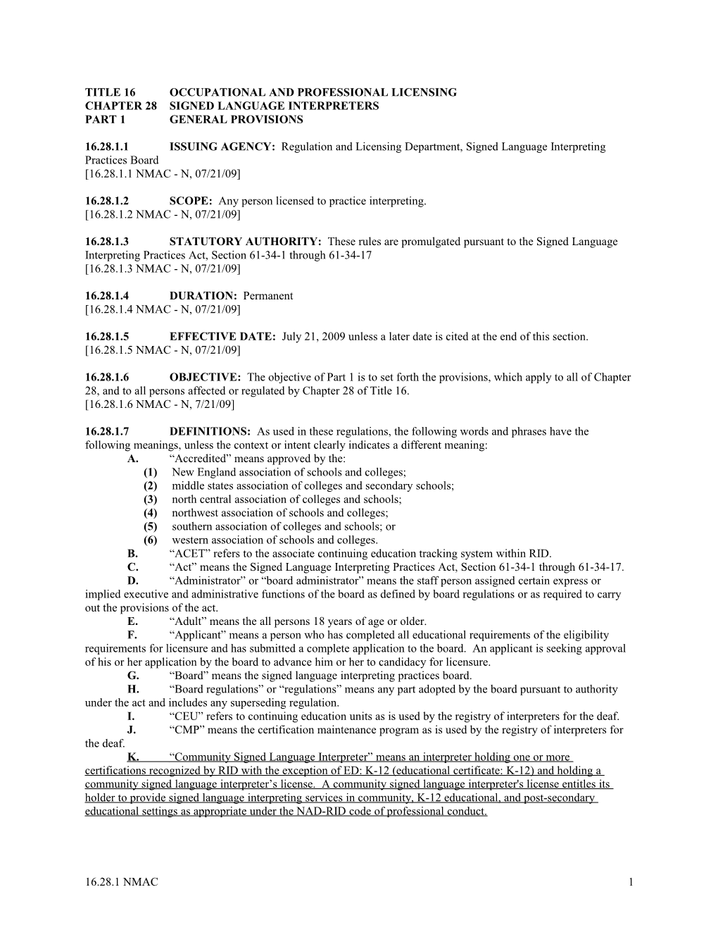 Title 16 Occupational and Professional Licensing