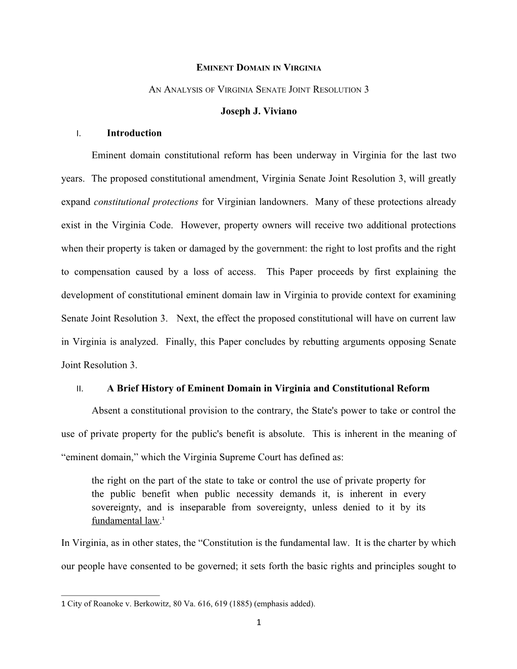 An Analysis of Virginia Senate Joint Resolution 3