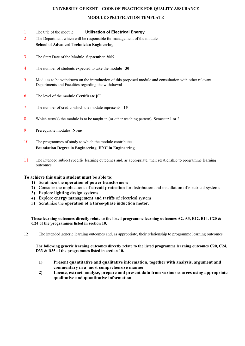 Module Specification Template s6