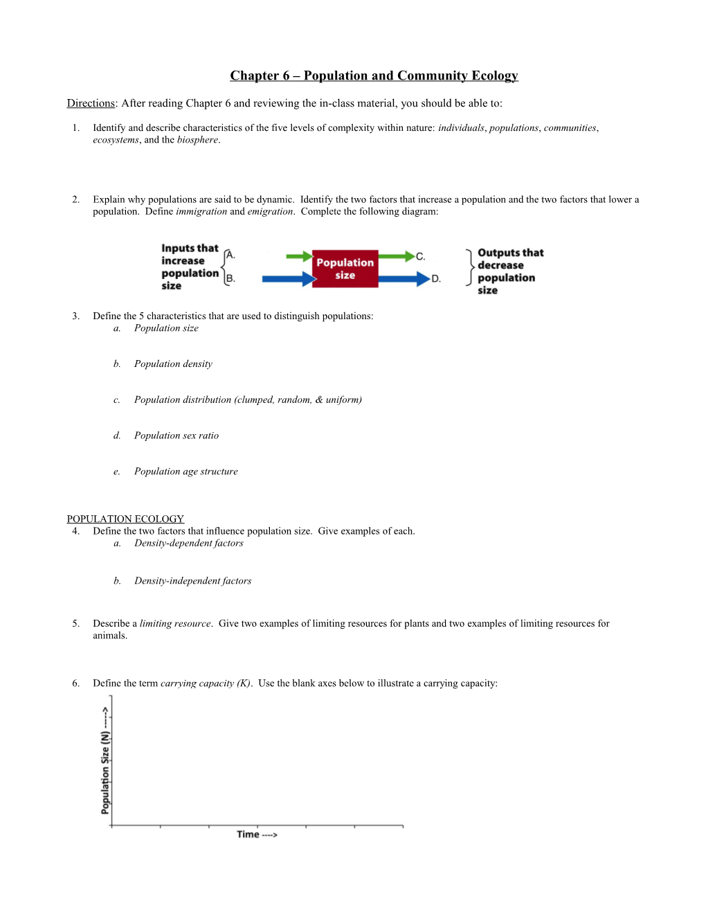 Chapter 6 Population and Community Ecology