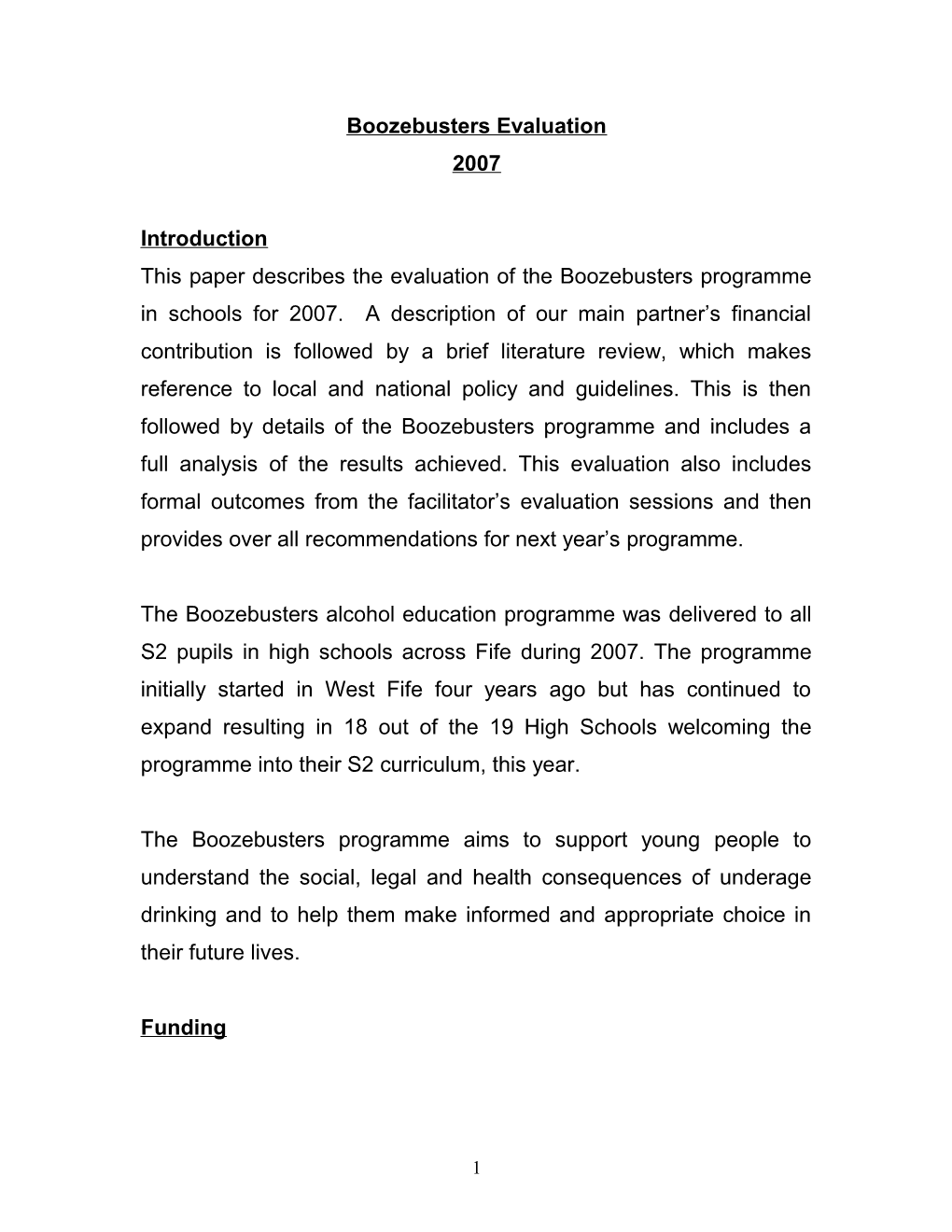 Boozebusters Evaluation