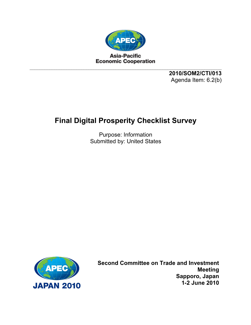 Digital Prosperity Checklist Survey