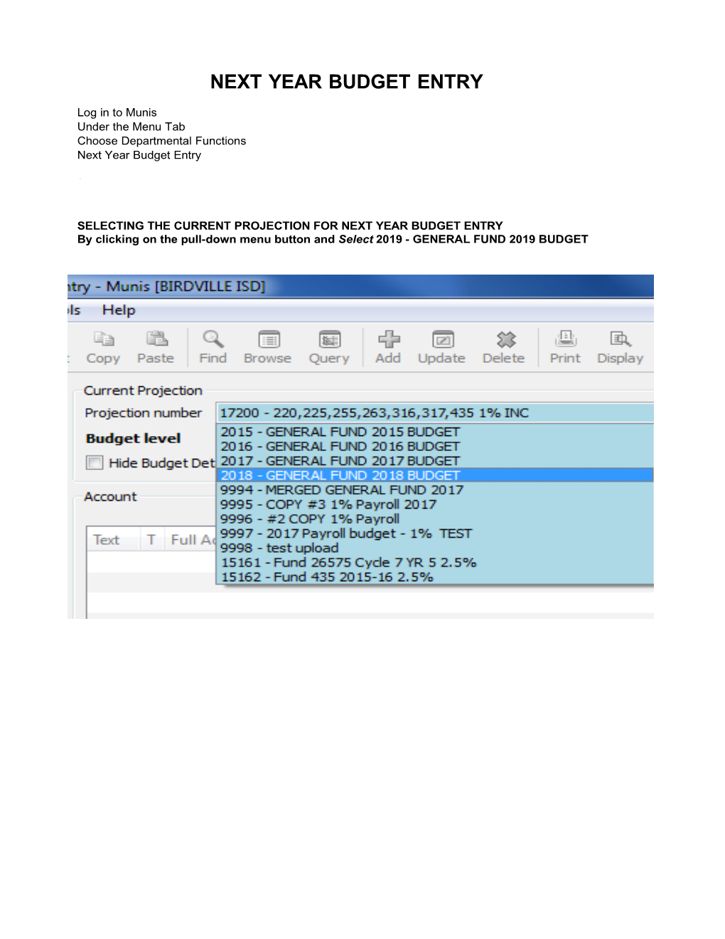 Byclickingonthepull-Downmenubuttonandselect2019 - GENERAL FUND 2019 BUDGET