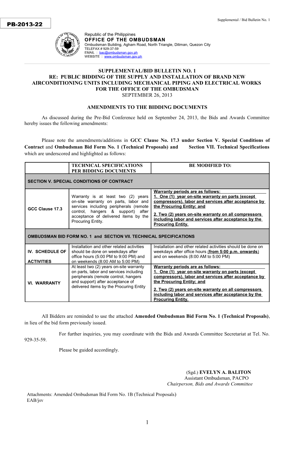 Supplemental / Bid Bulletin No. 1 s1