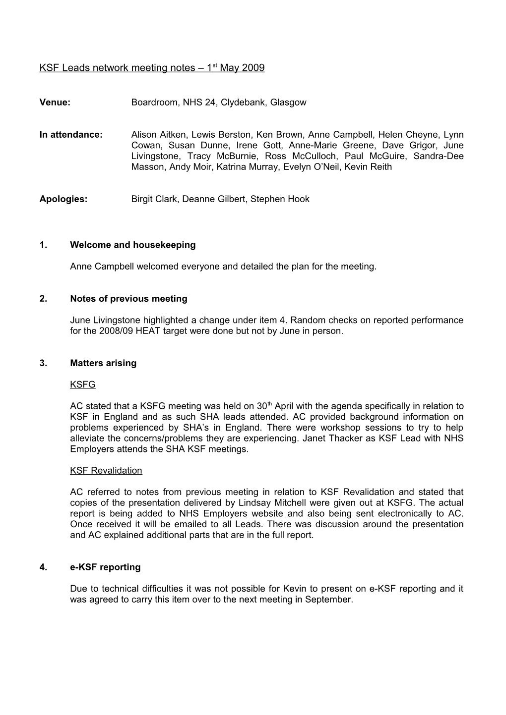 KSF Steering Group Minutes Dd/Mm/Yyyy