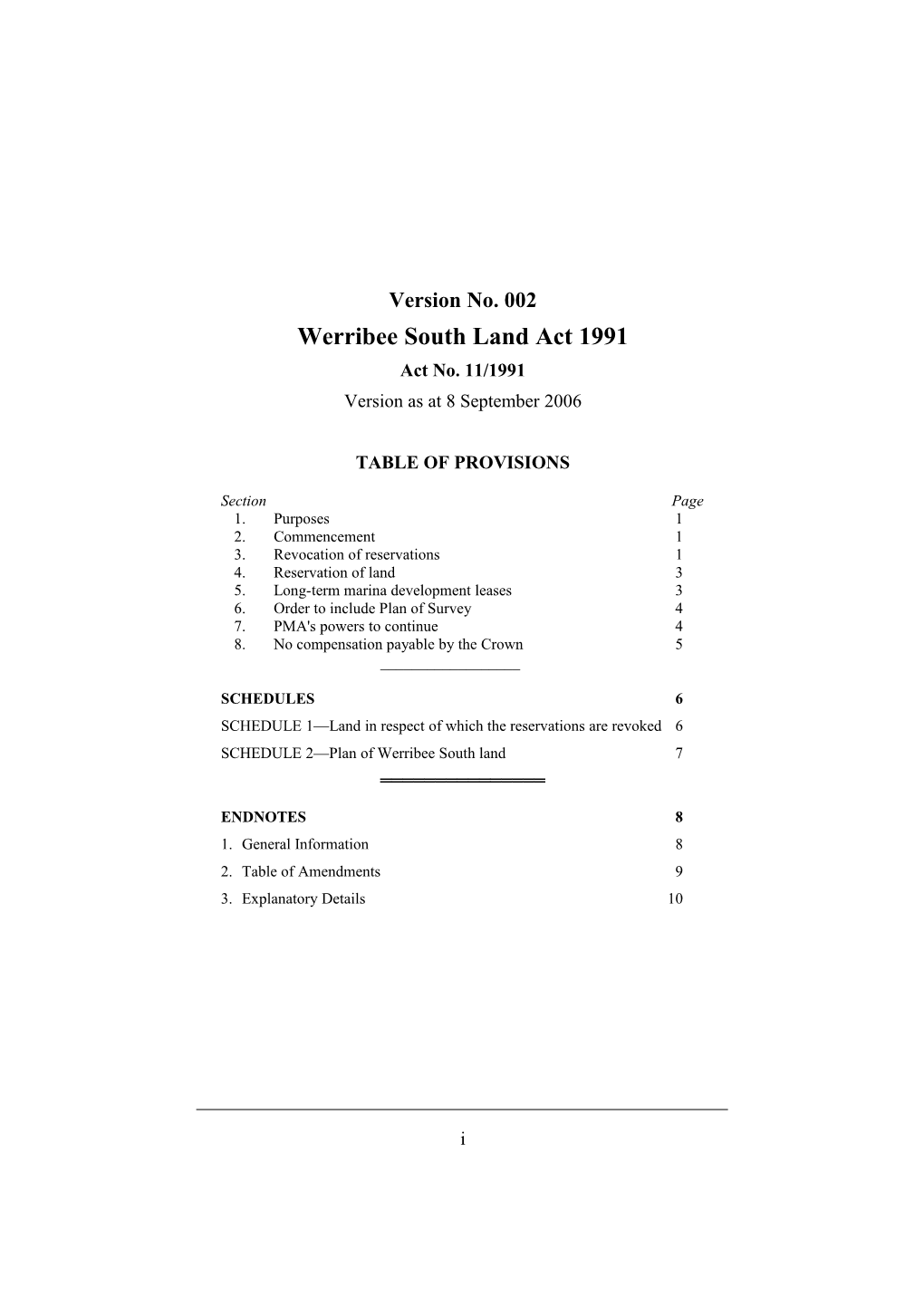 Werribee South Land Act 1991