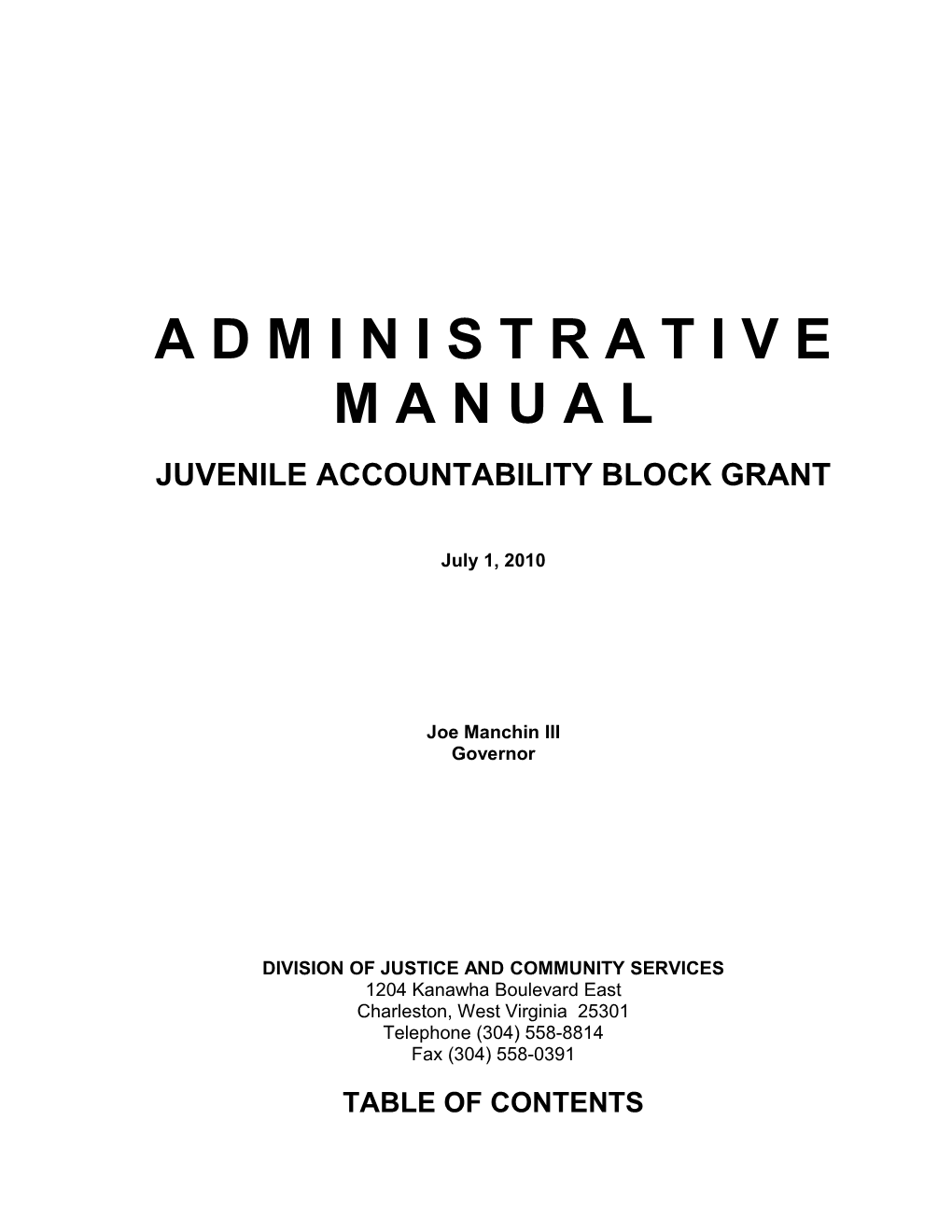 Juvenile Accountability Blockgrant