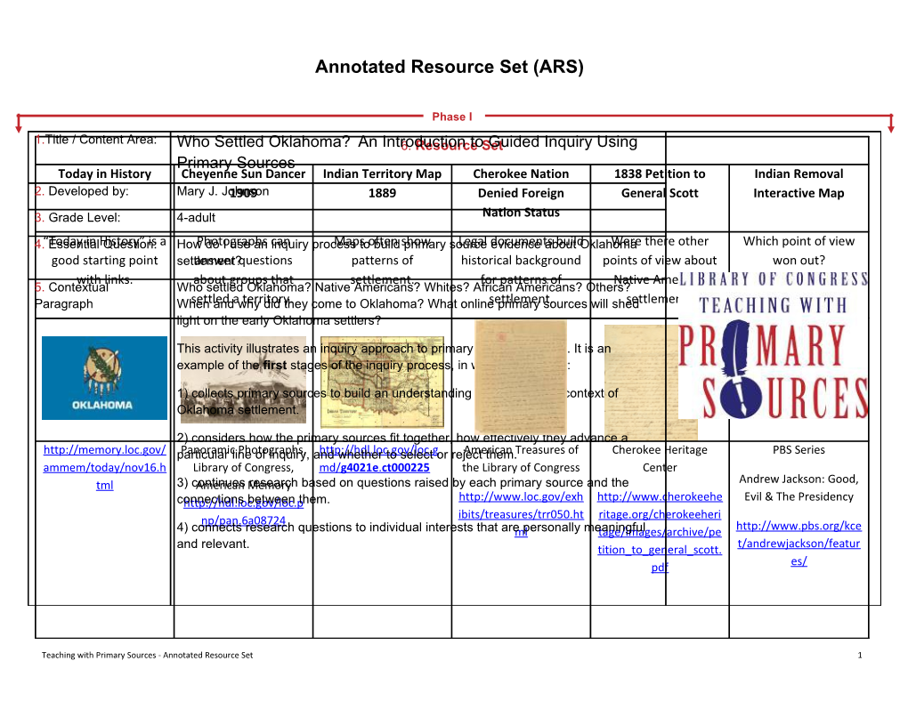 Annotated Resource Set (ARS) s1