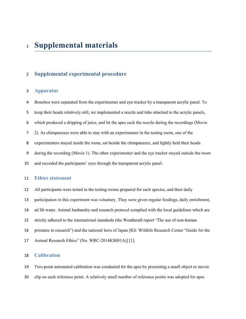 Supplemental Experimental Procedure