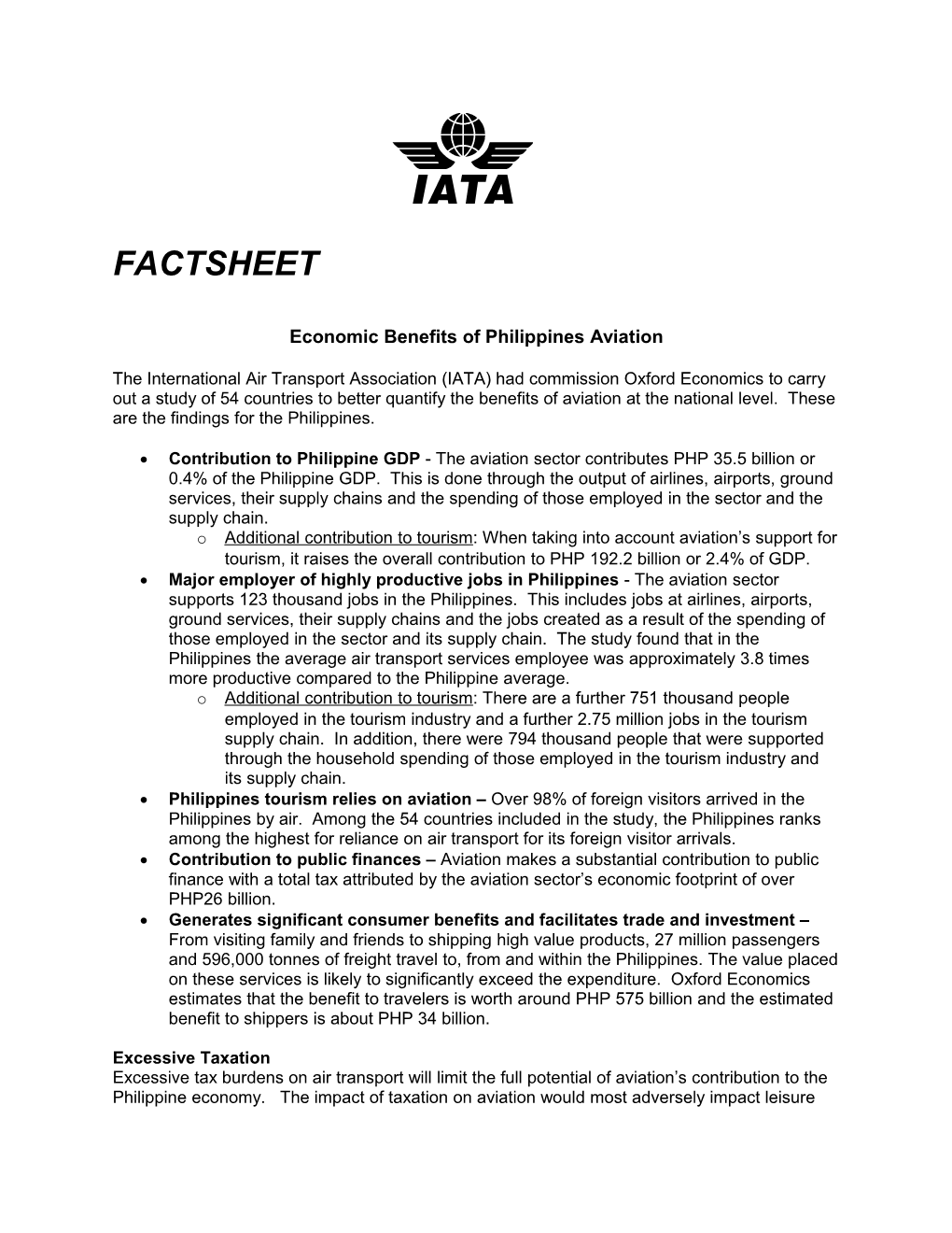 Economic Benefits of Philippines Aviation