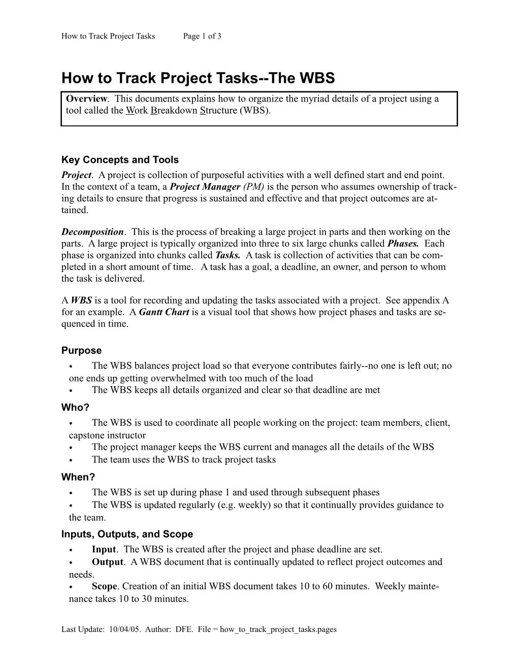 How to Track Project Tasks the WBS