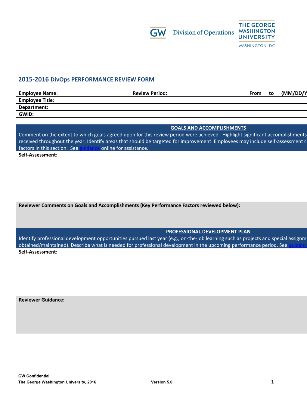 2015-2016 Divopsperformance REVIEW FORM