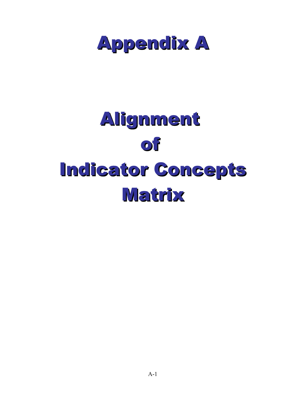 Indicator Concepts Matrix