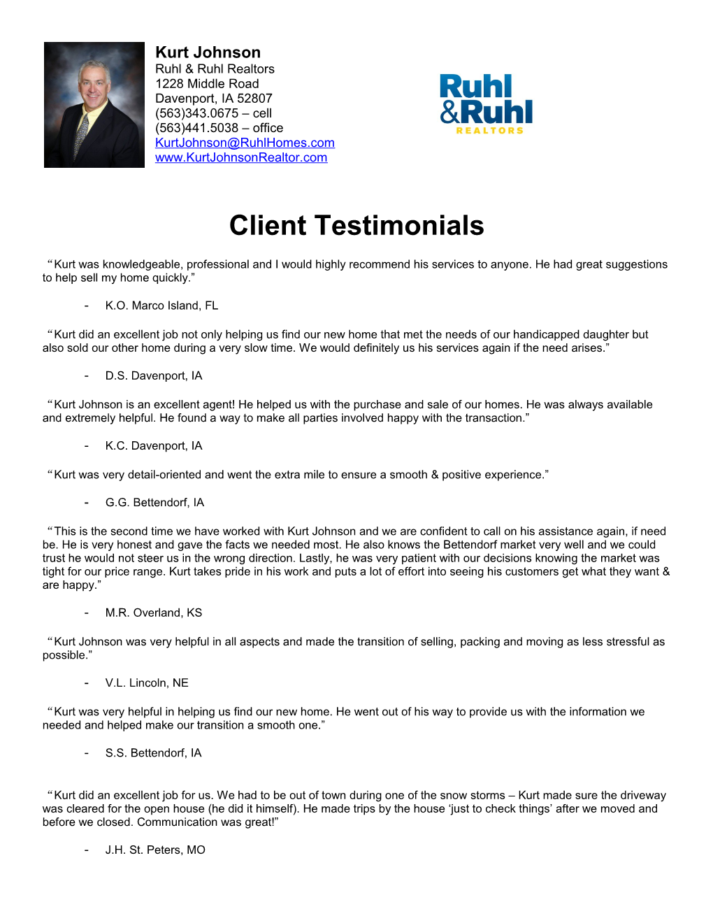 Client Testimonials