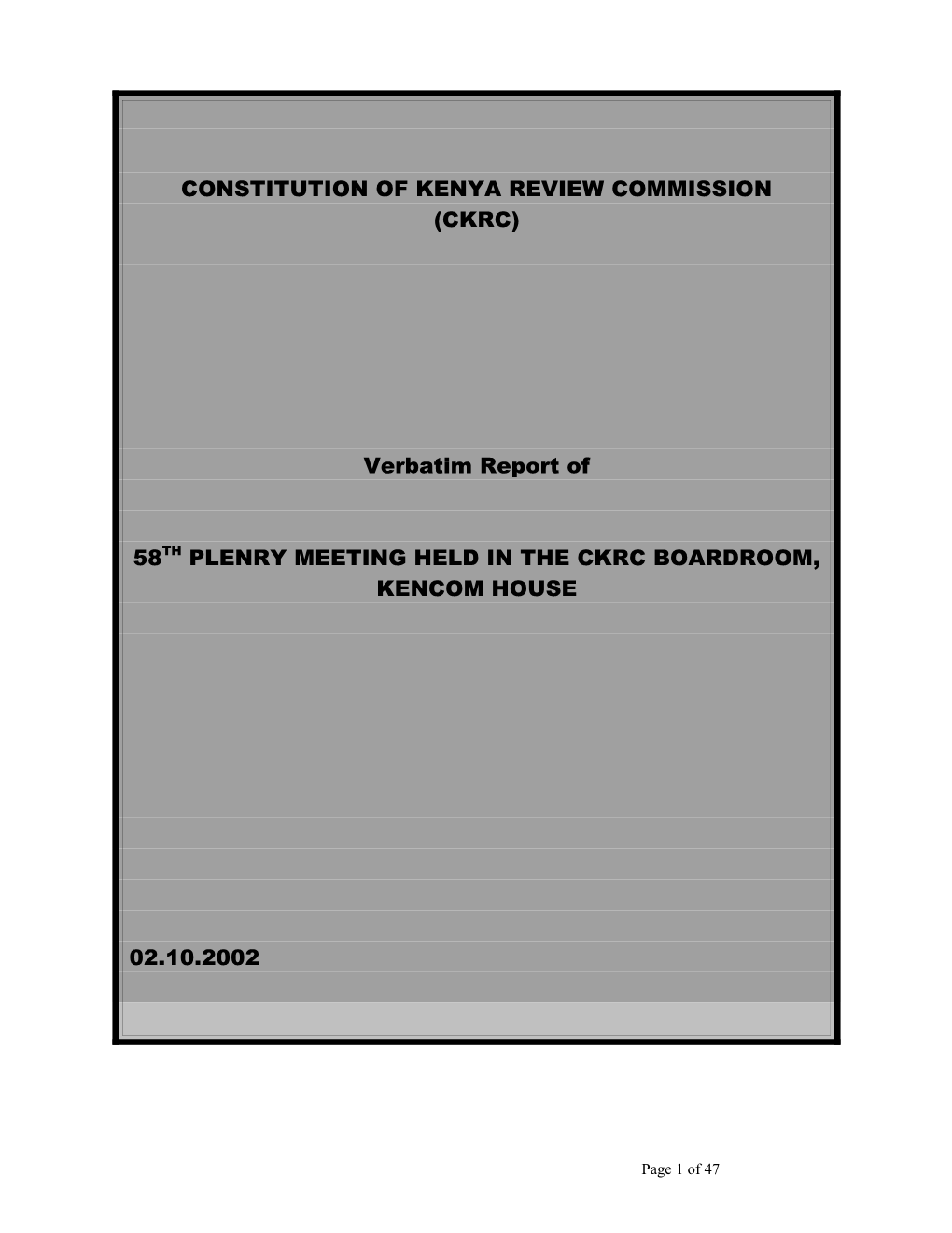 Constitution of Kenya Review Commission s3