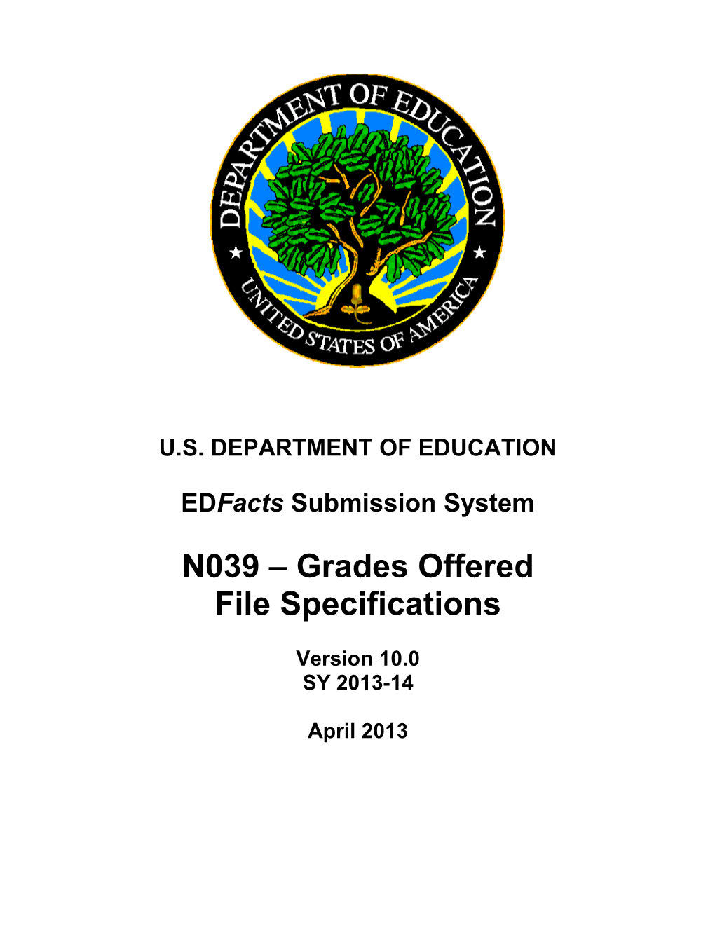Grades Offered File Specifications