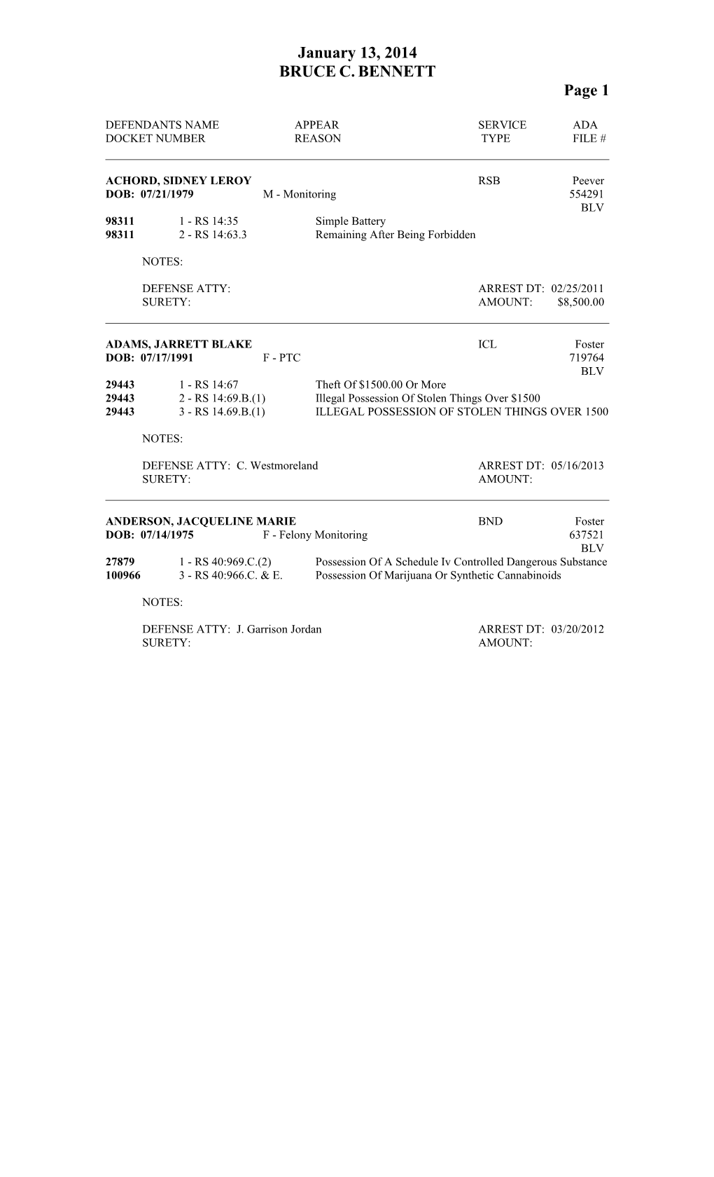 Defendants Name Appear Service Ada s17