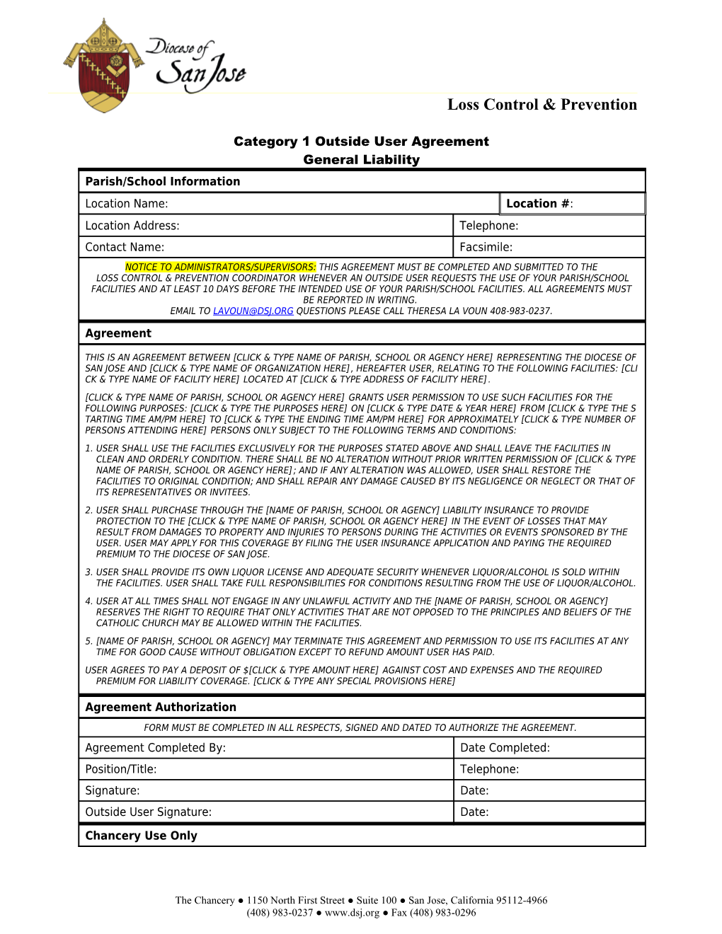 Category 1 Outside User Agreement