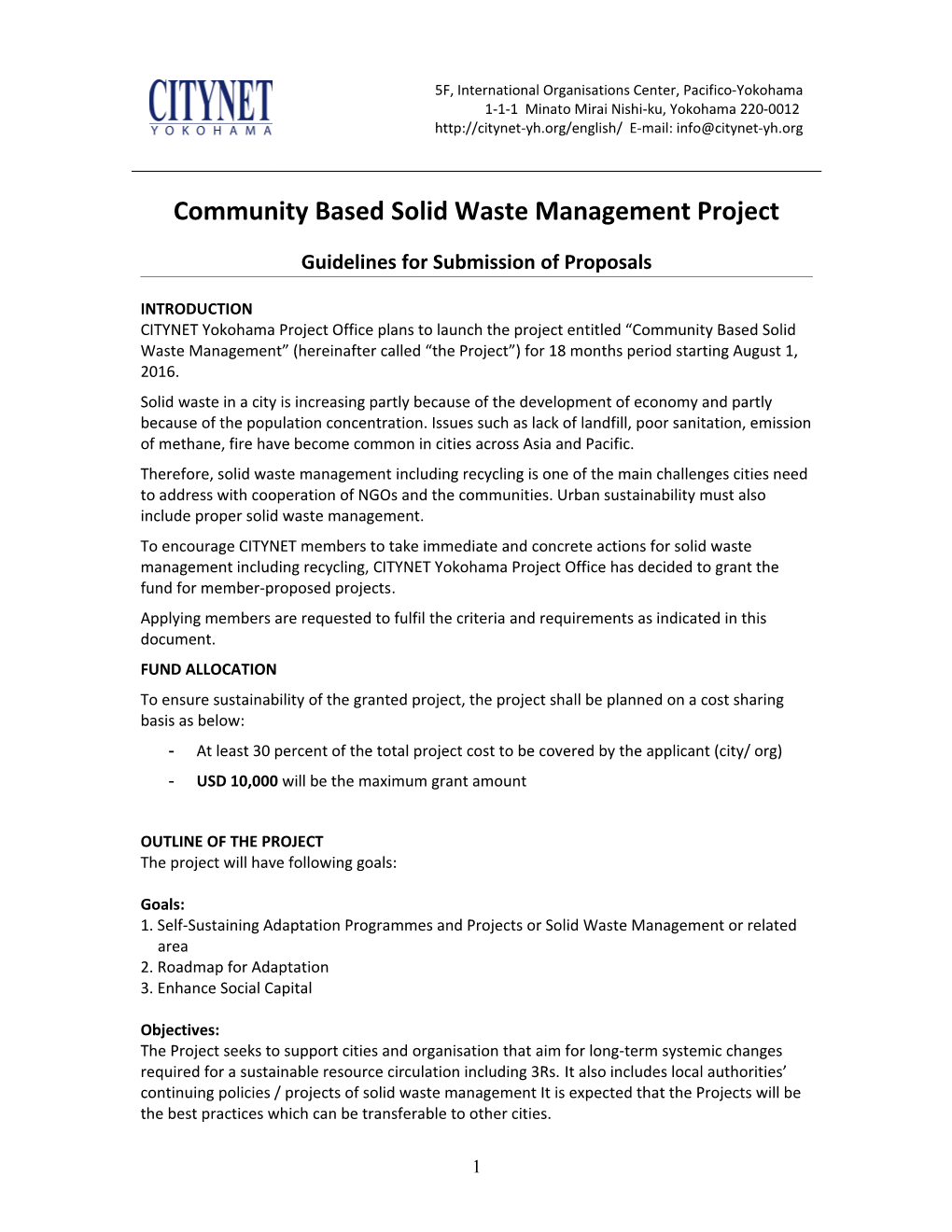 Community Based Solid Waste Management Project