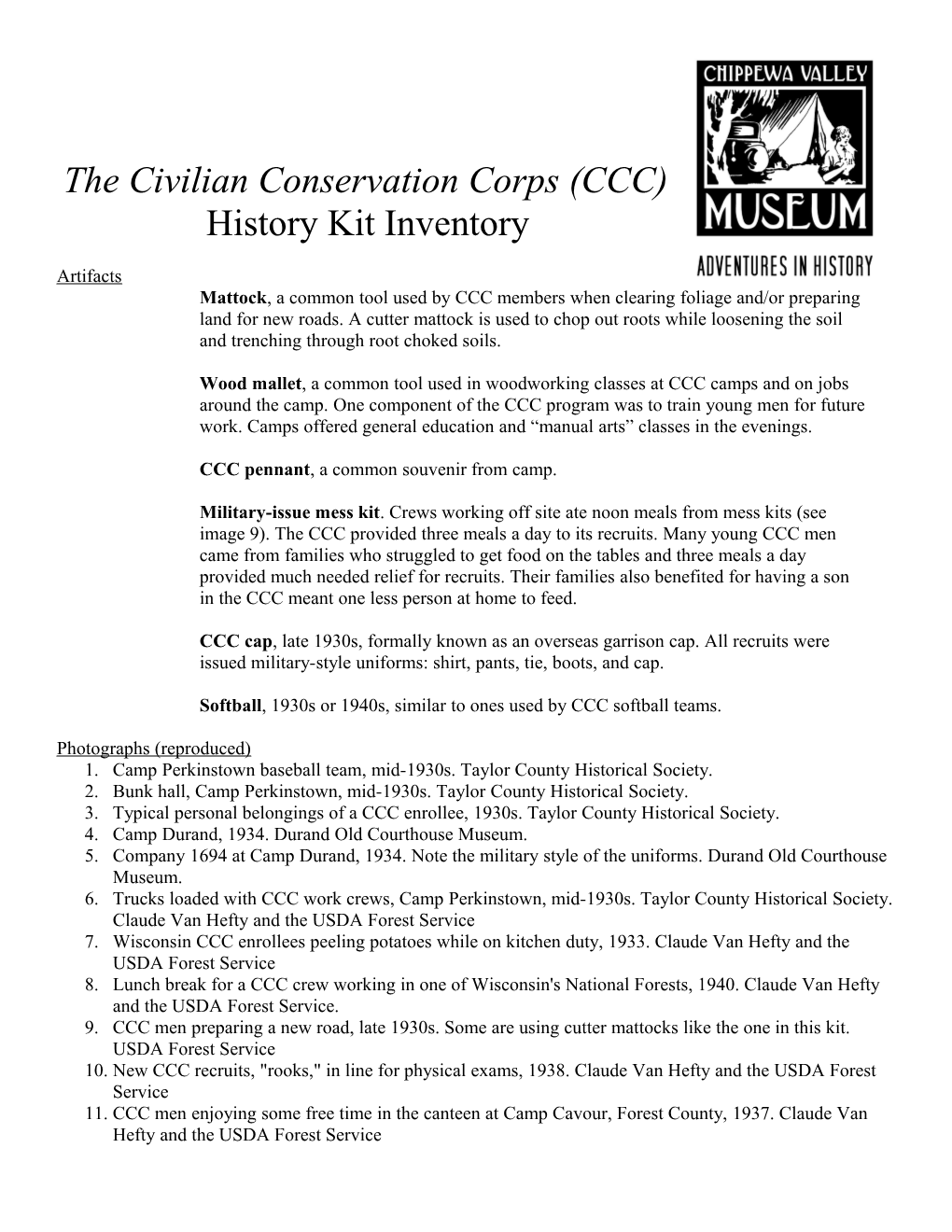 The Civilian Conservation Corps (CCC)