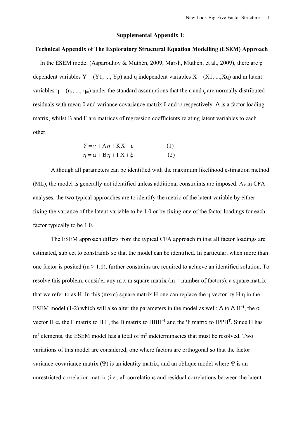 A New Look at the Big-Five Factor Structure Through Exploratory Structural Equation Modeling