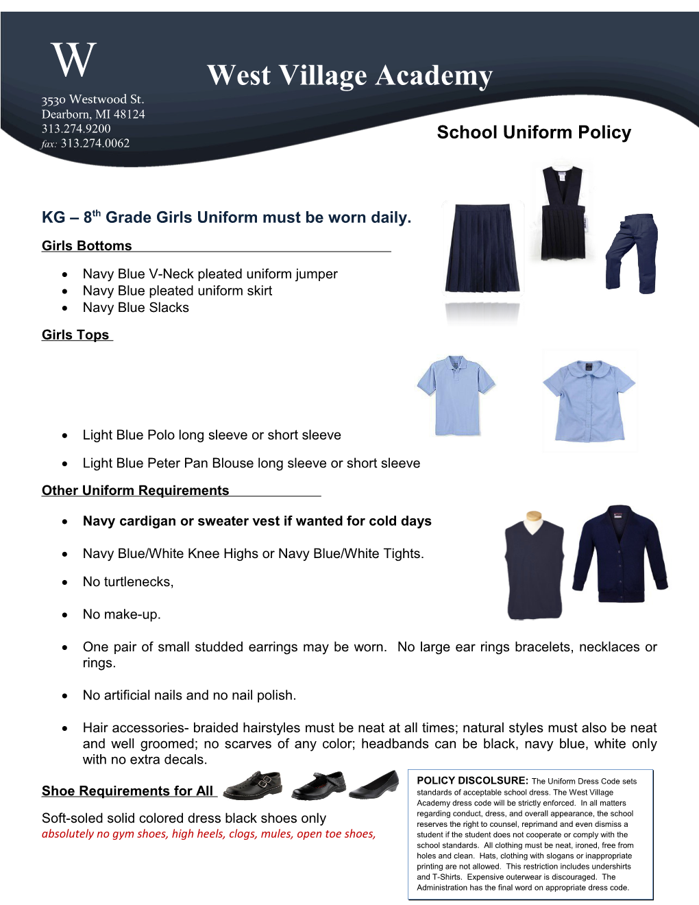 Navy Blue V-Neck Pleated Uniform Jumper