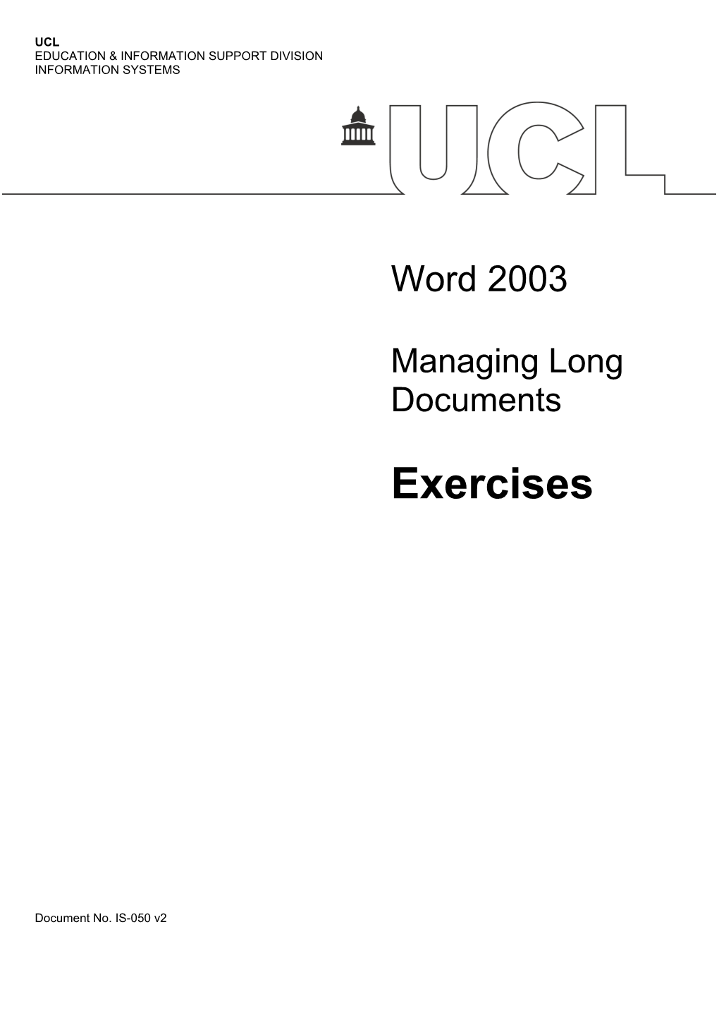 Managing Long Documents - Exercises