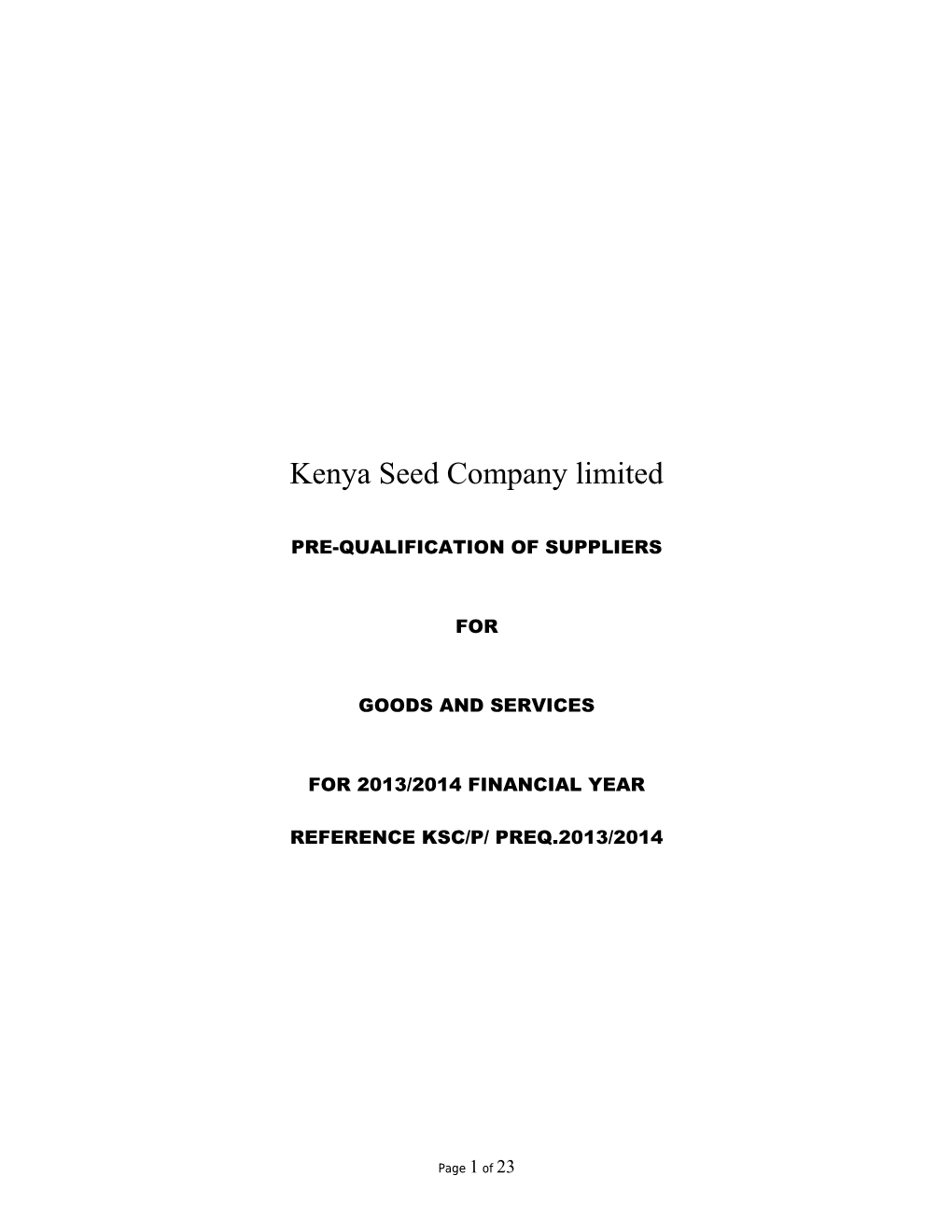 Kenya Seed Company Limited