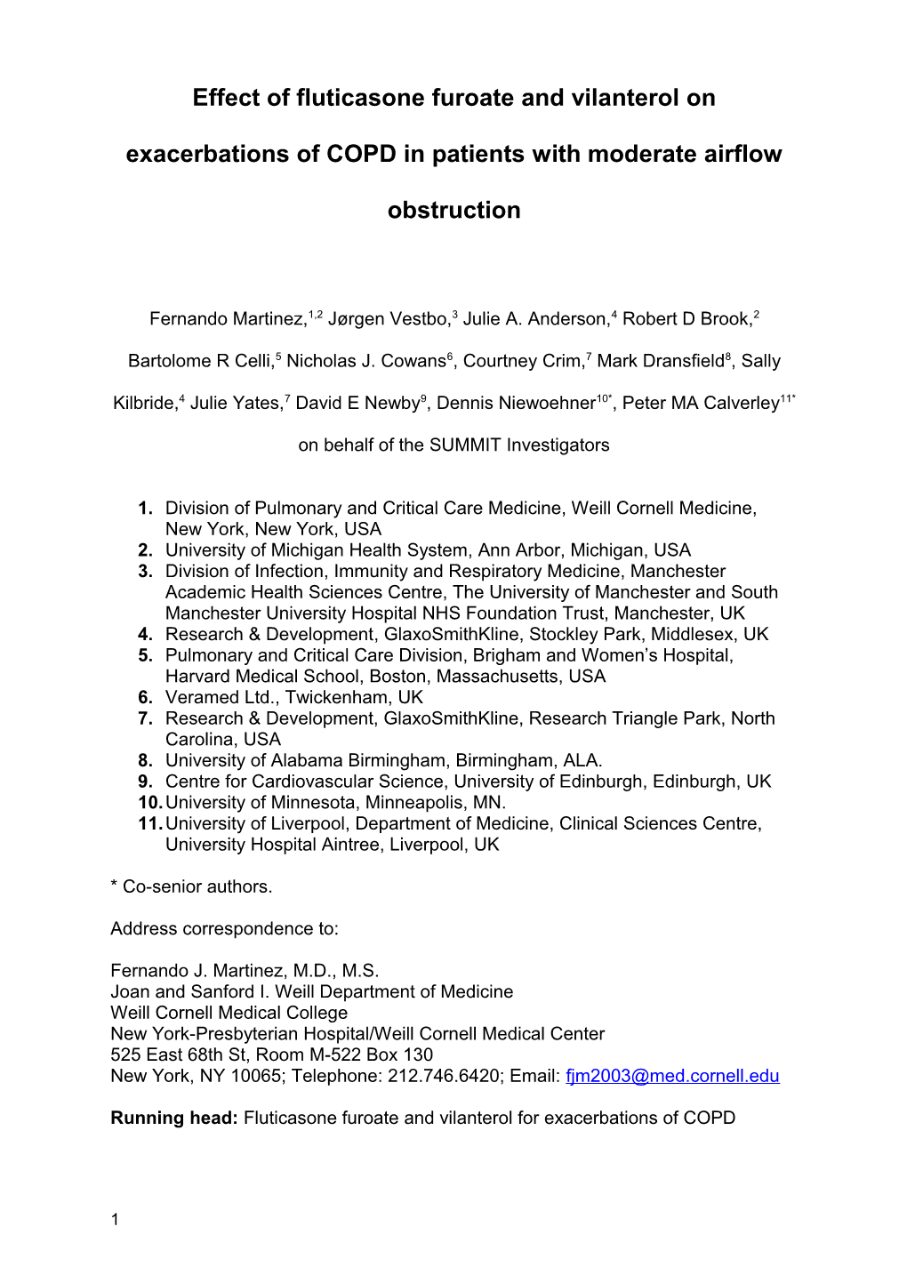 Roflumilast Treatment in Symptomatic Chronic Obstructive Pulmonary Disease