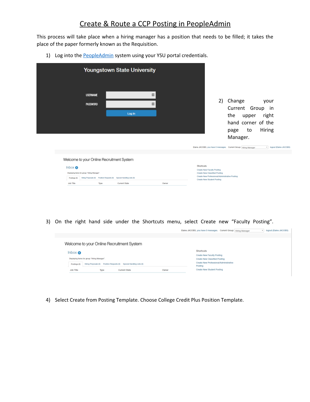 Create & Route a CCP Posting in Peopleadmin