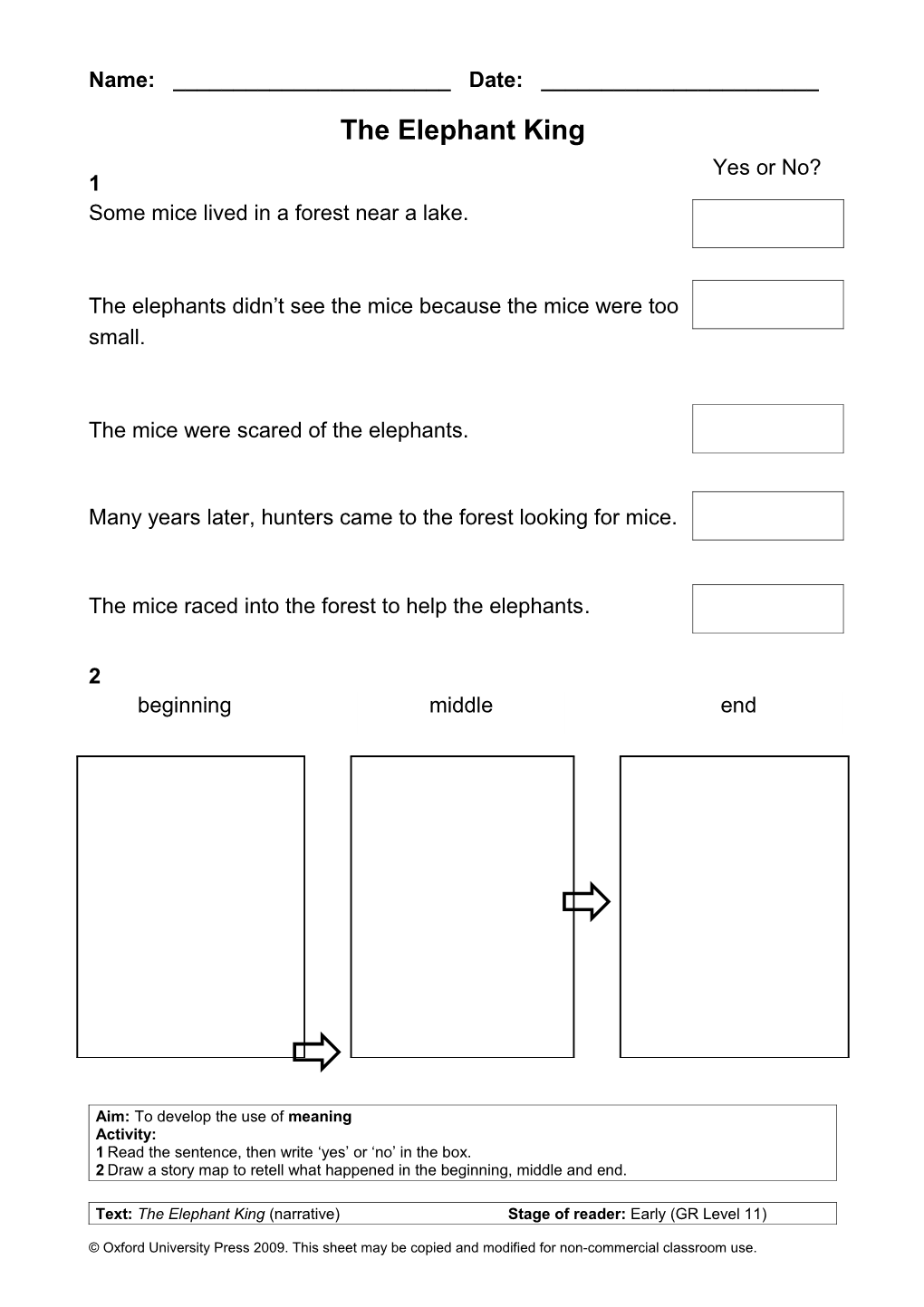 Activity Sheets Levels 6-8