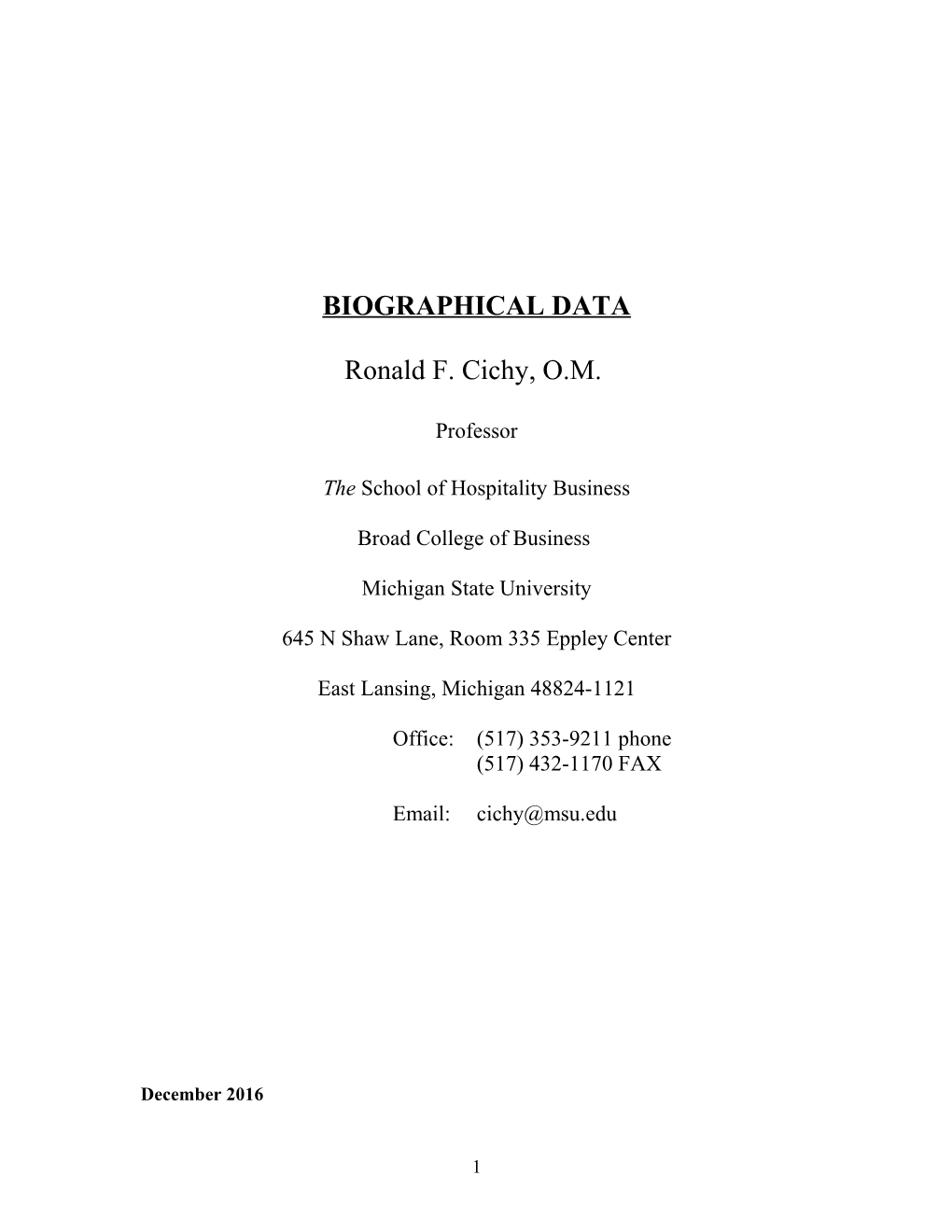 Biographical Data