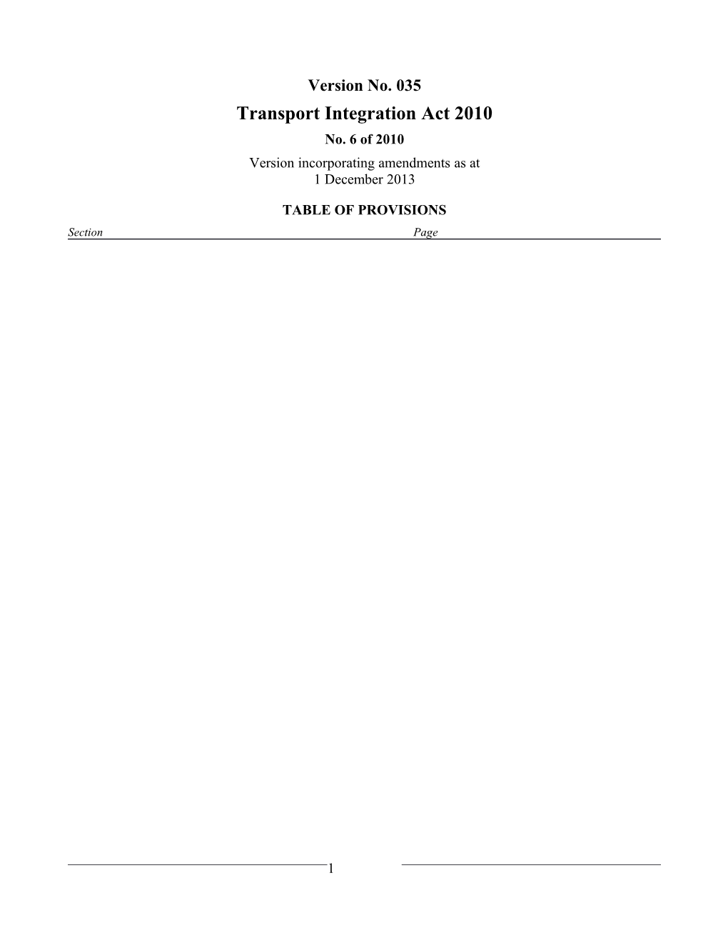 Transport Integration Act 2010