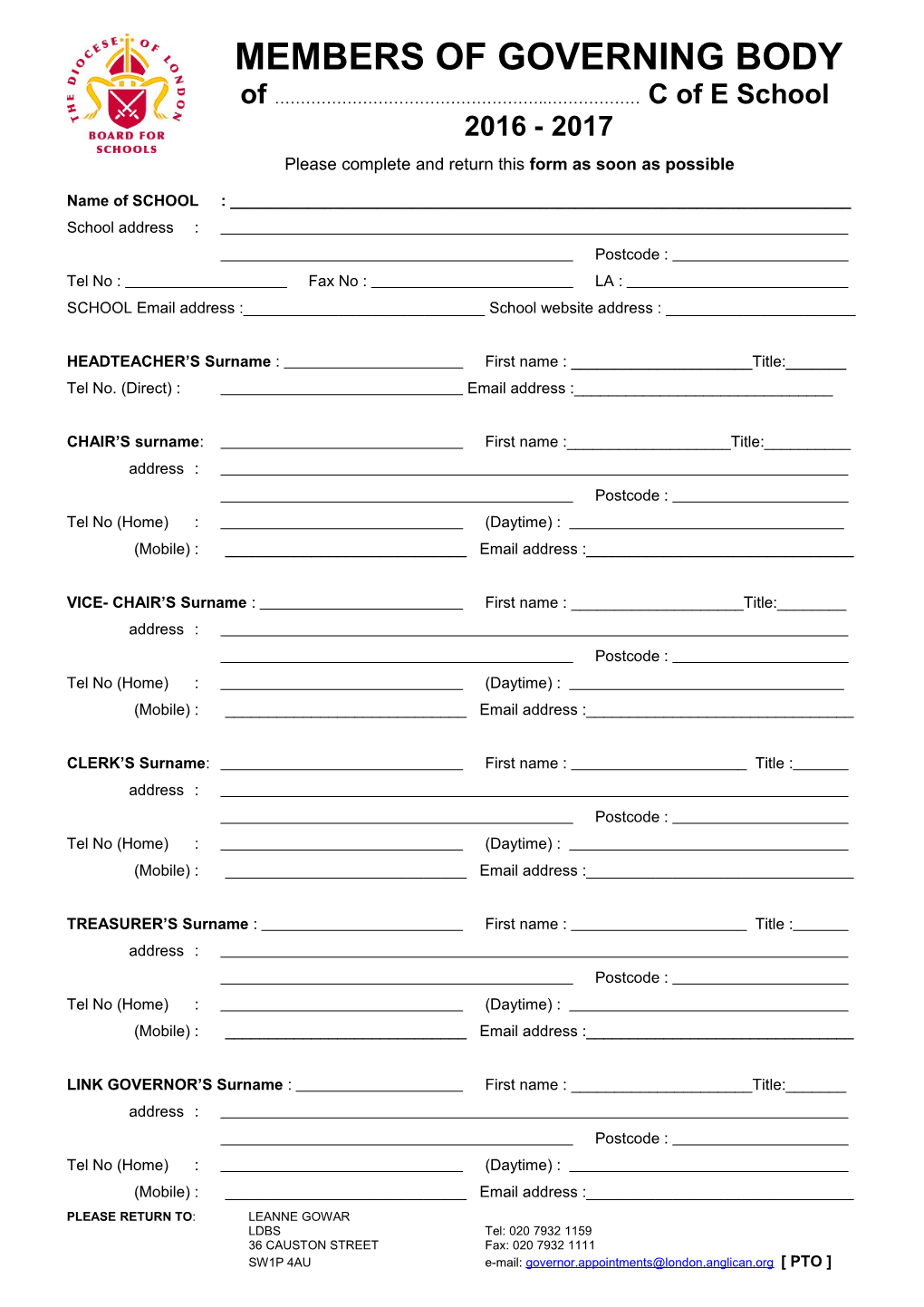 Details of GOVERNING BODY 1996 - 97