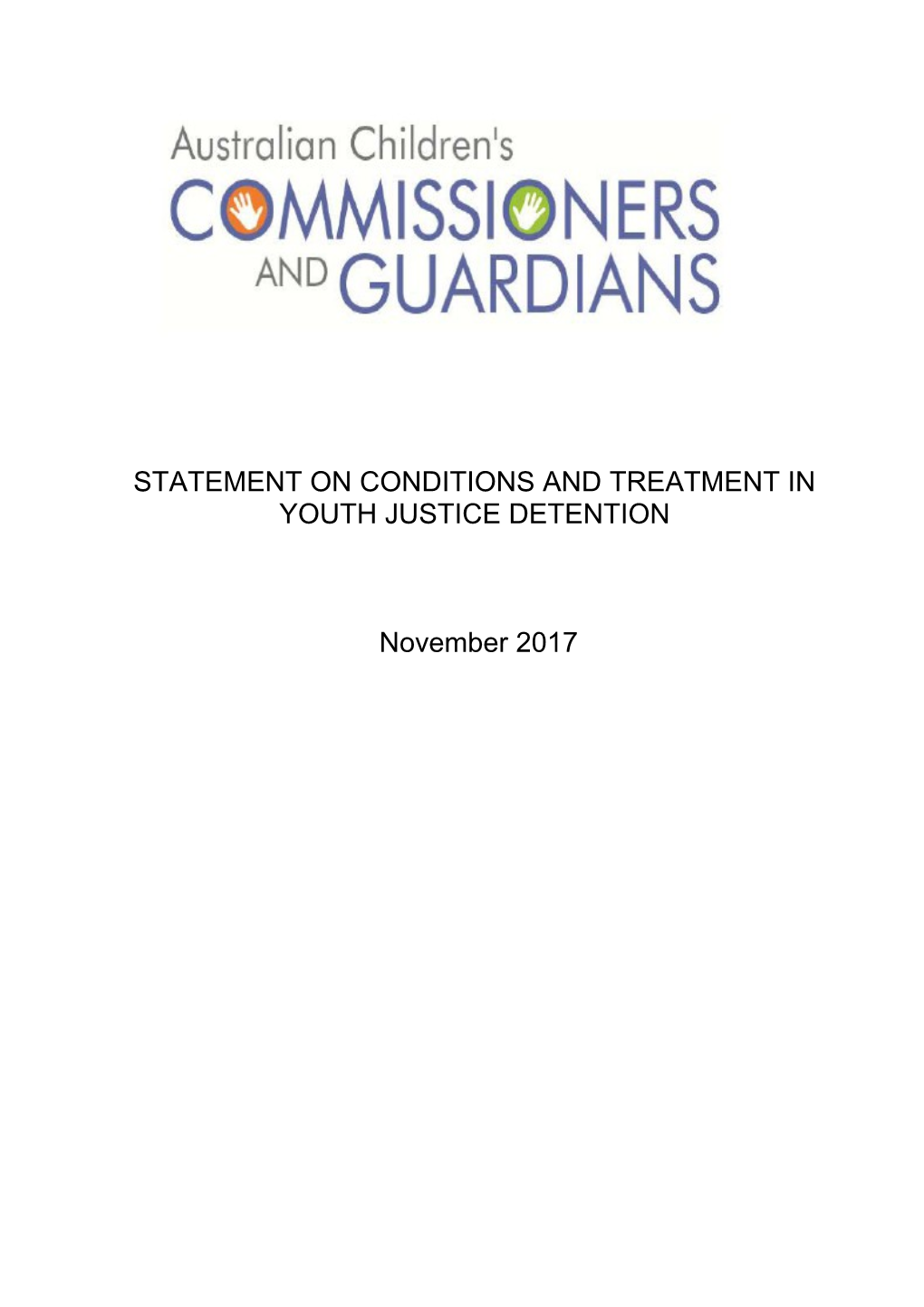 Accg Statement on Youth Justice Detention