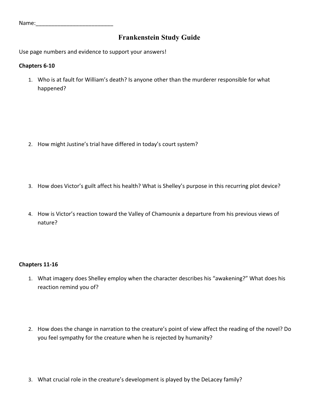 Use Page Numbers and Evidence to Support Your Answers!