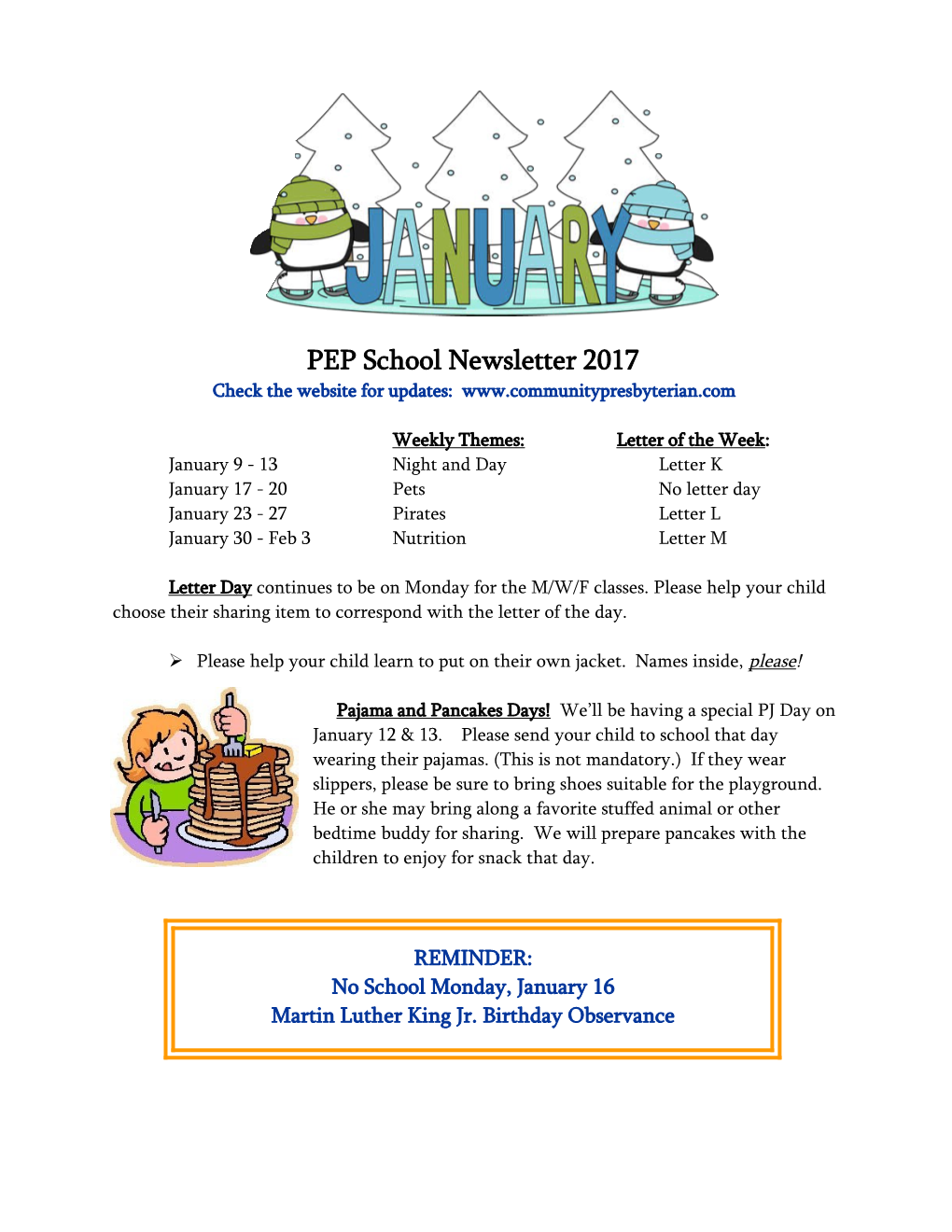 Pep School Newsletter