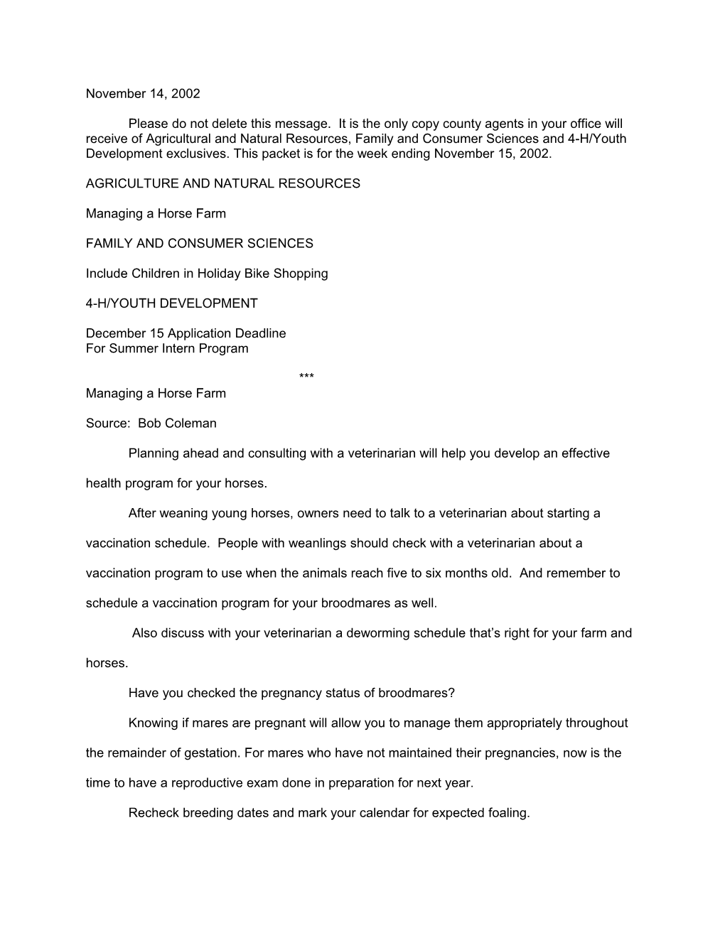 Agriculture and Natural Resources s15