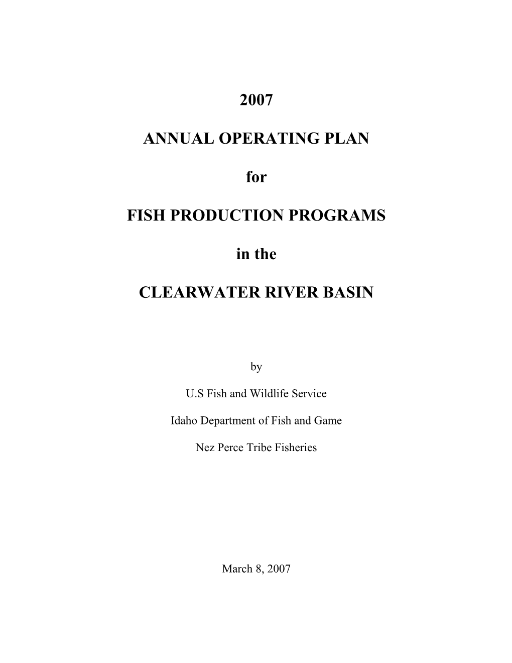 Annual Operating Plan