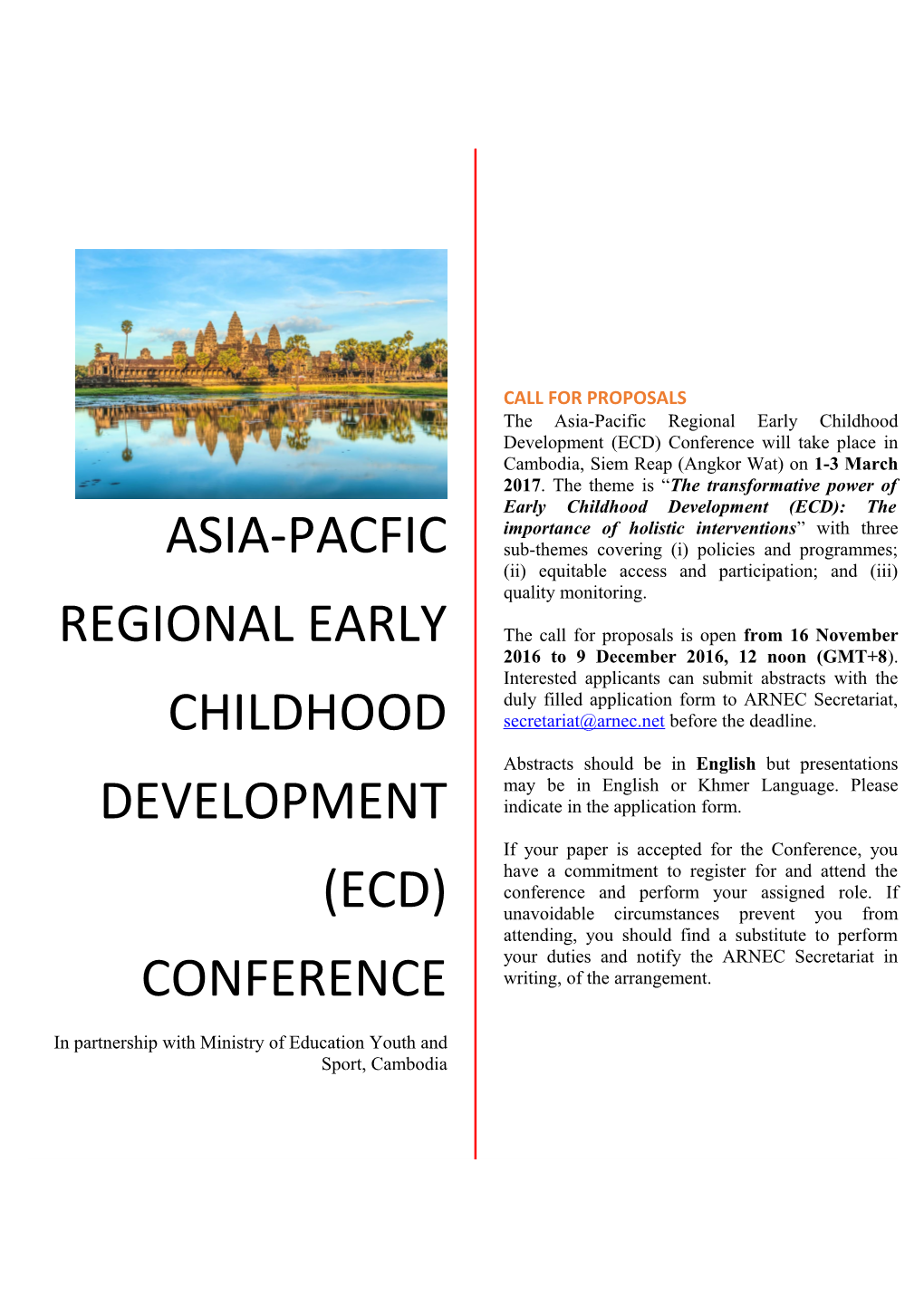 Asia Pacfic Regional Earlychildhood Development Conference