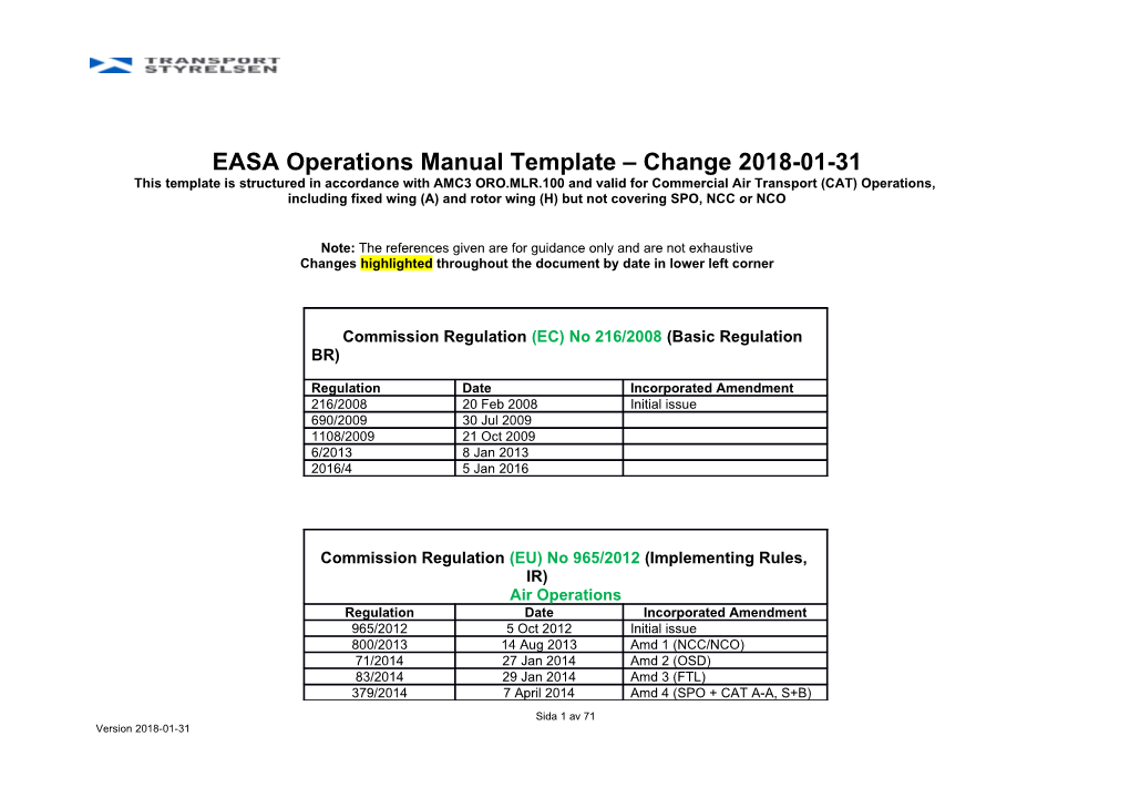 EASA Operations Manual Template Change 2018-01-31