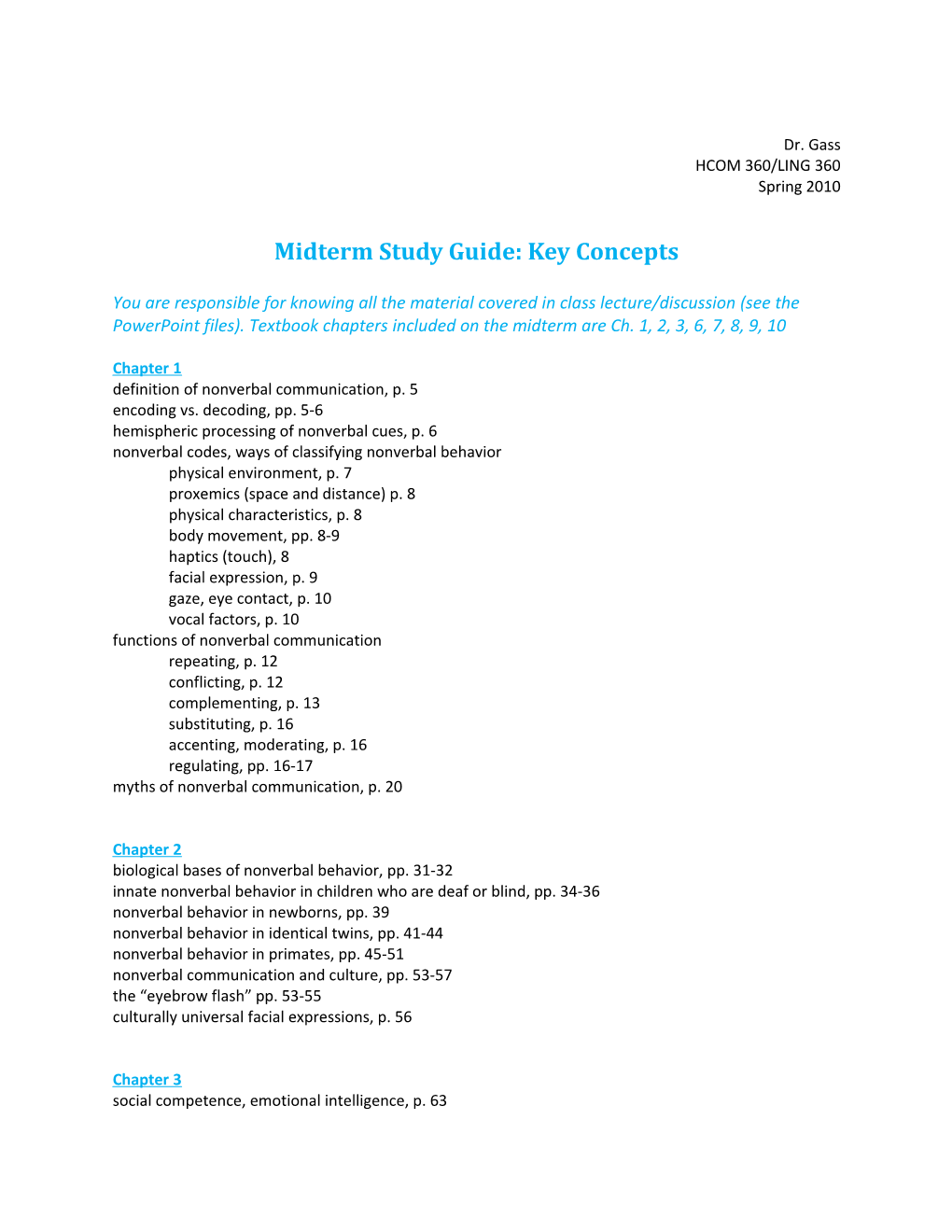 Midterm Study Guide s1