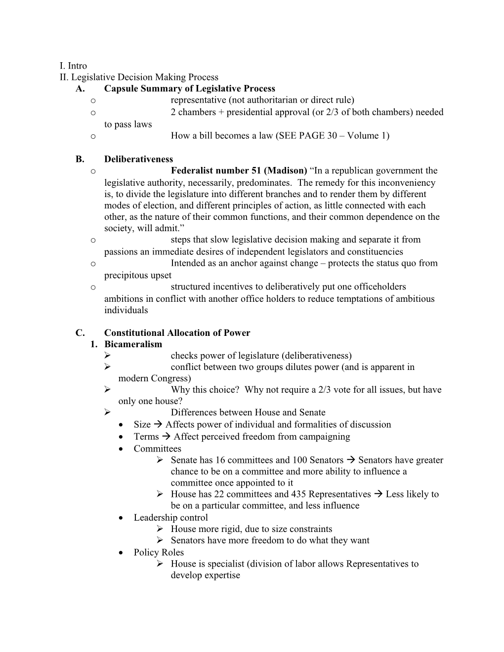 A. Capsule Summary of Legislative Process