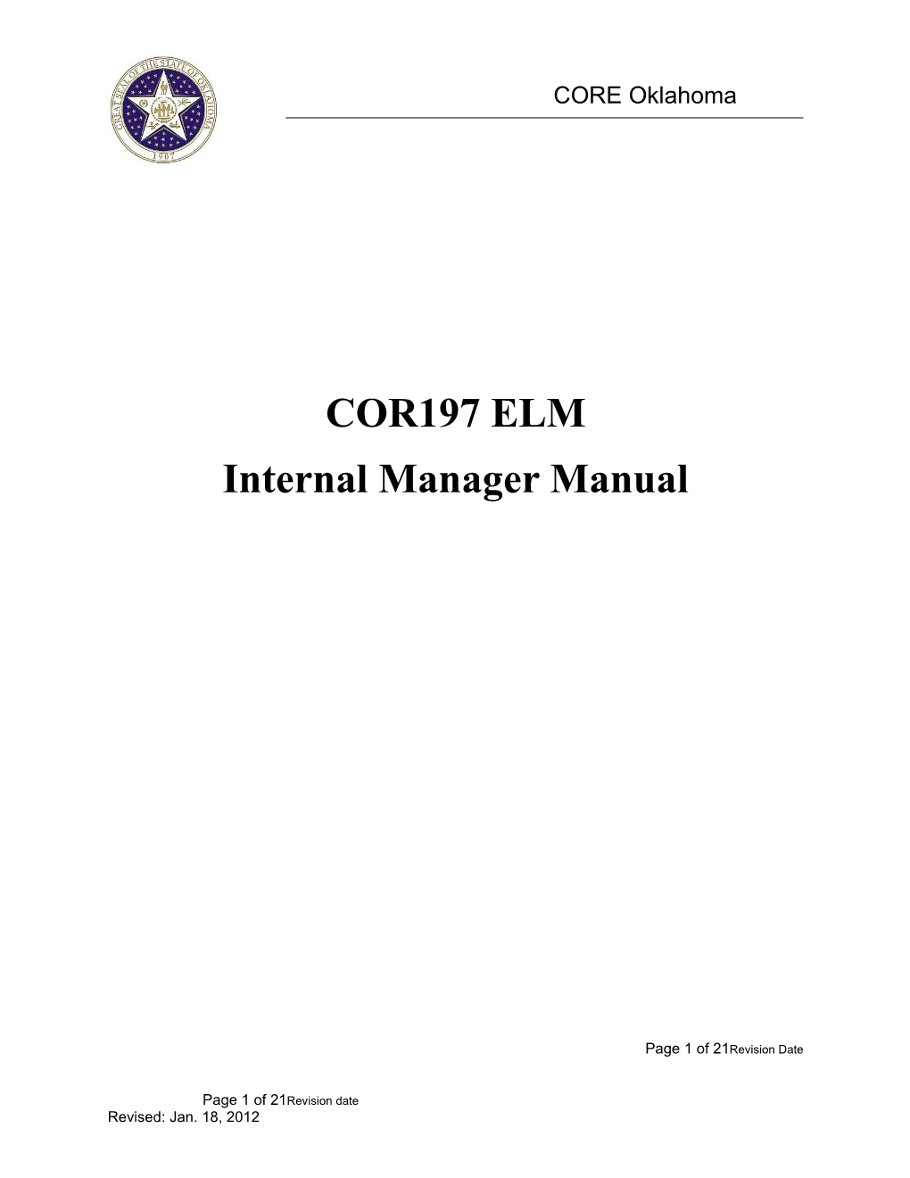 COR 197 ELM Internal Manger Manual (Word)