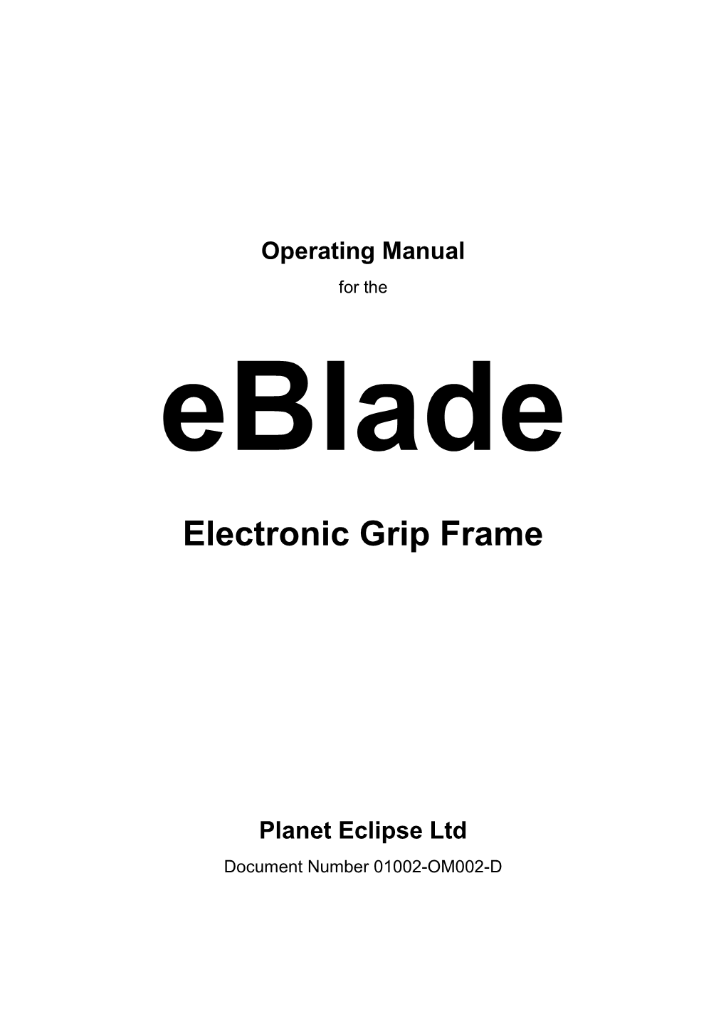 Eblade Operating Manual
