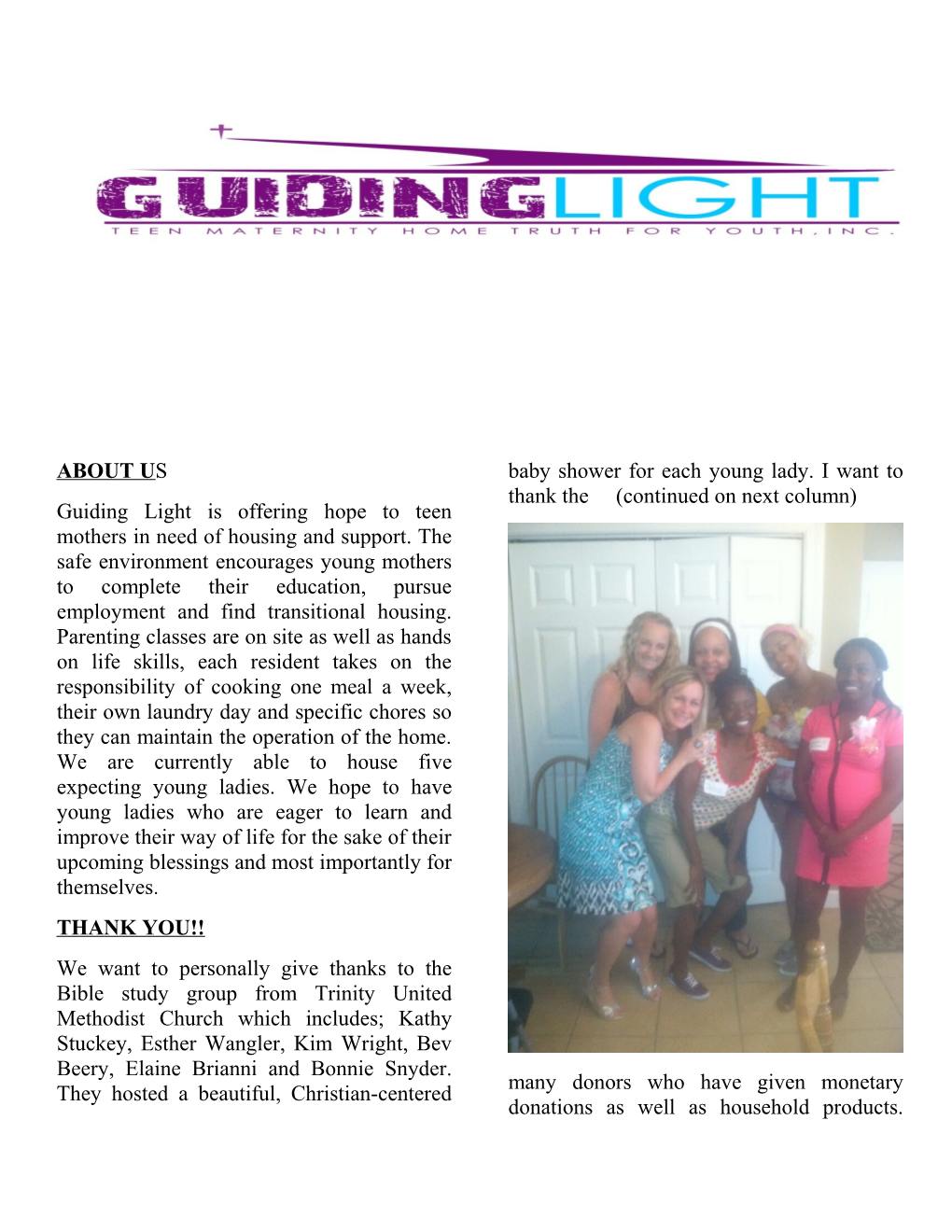 Guiding Light Is Offering Hope to Teen Mothers in Need of Housing and Support. the Safe