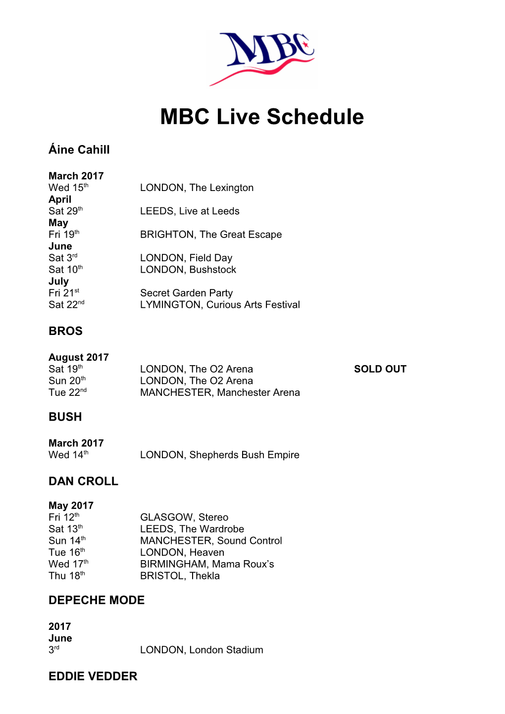 Mbc Live Schedule
