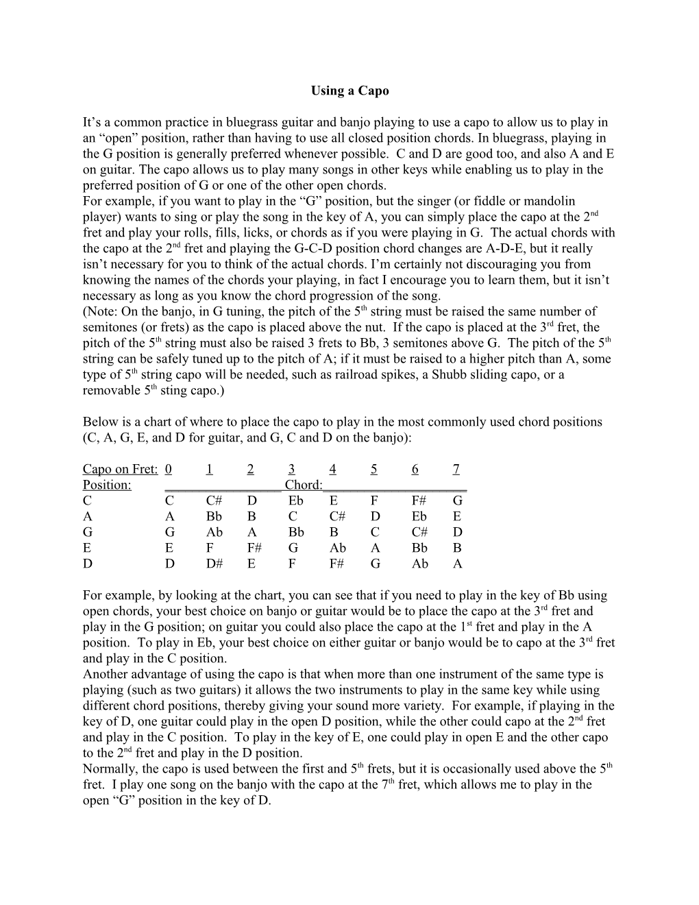 Chord Progressions & Nashville Numbering System